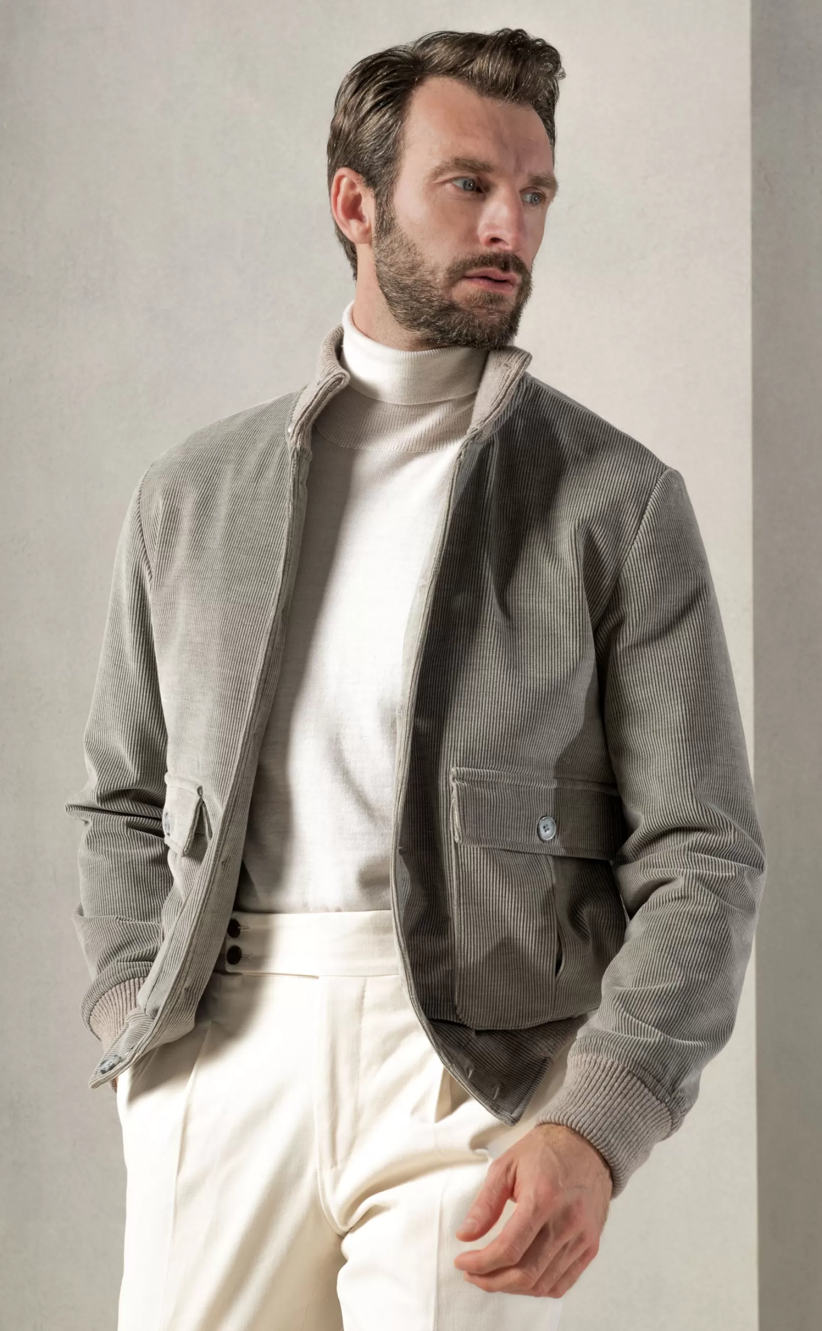 Blouson Aviateur En Velours Côtelé – Made In Italy>Pini Parma Shop