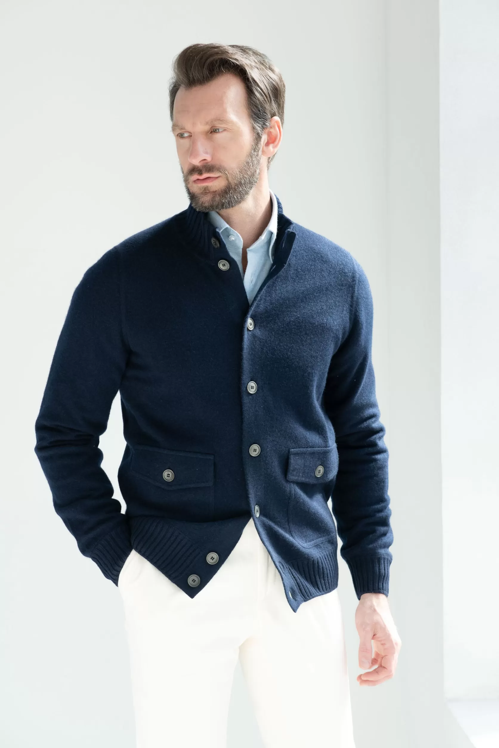 Bomber Tricoté En Cachemire – Made In Italy>Pini Parma Online