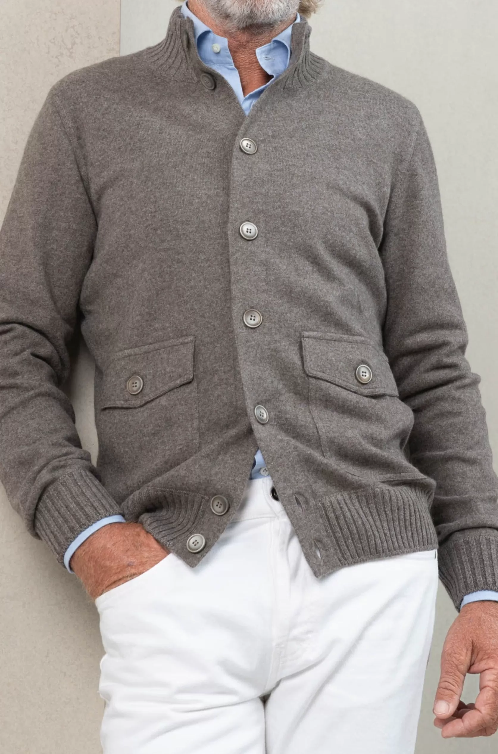 Bomber Tricoté En Cachemire – Made In Italy>Pini Parma Flash Sale