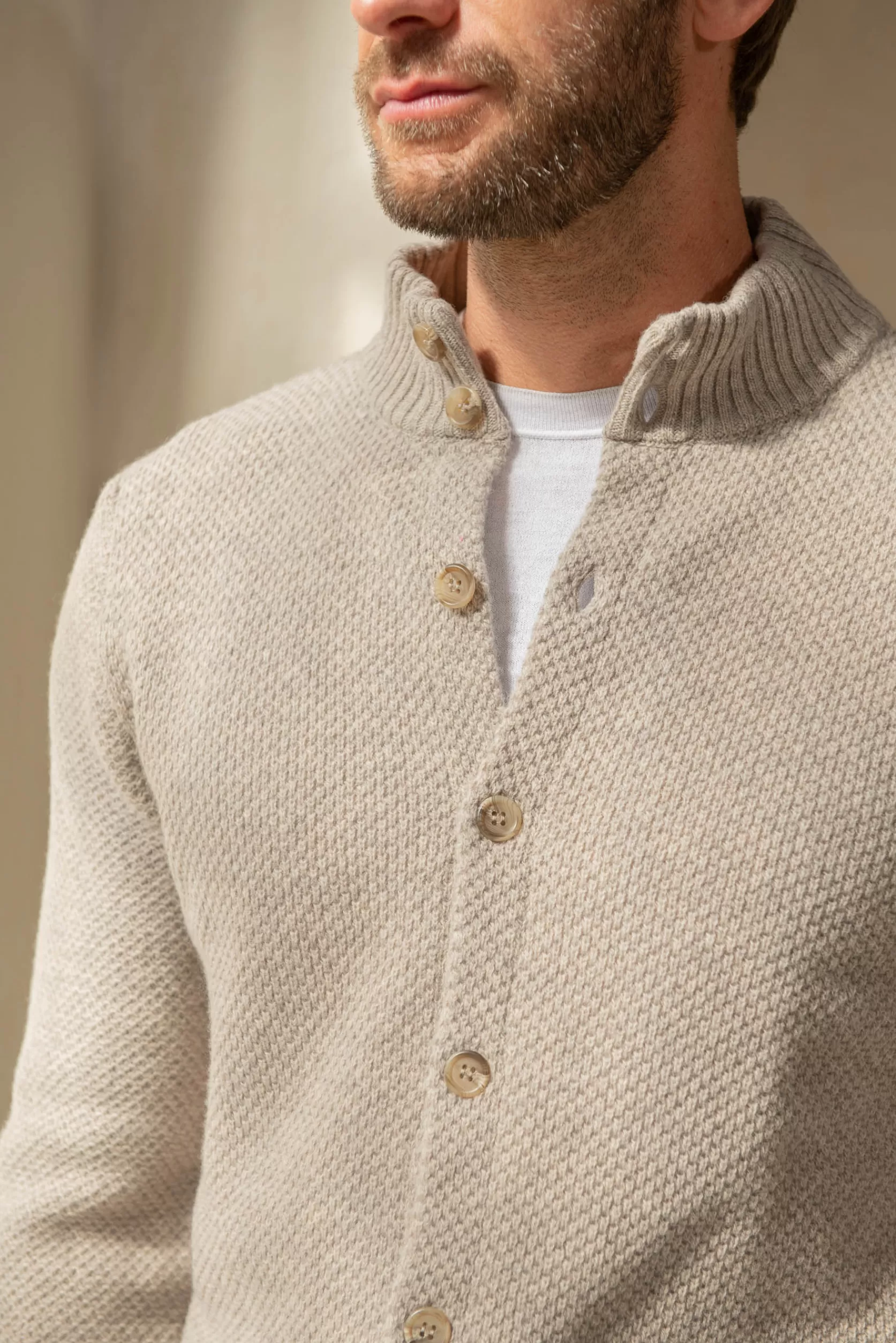 Cardigan En Mélange De Cachemire Texturé – Made In Italy>Pini Parma Best Sale