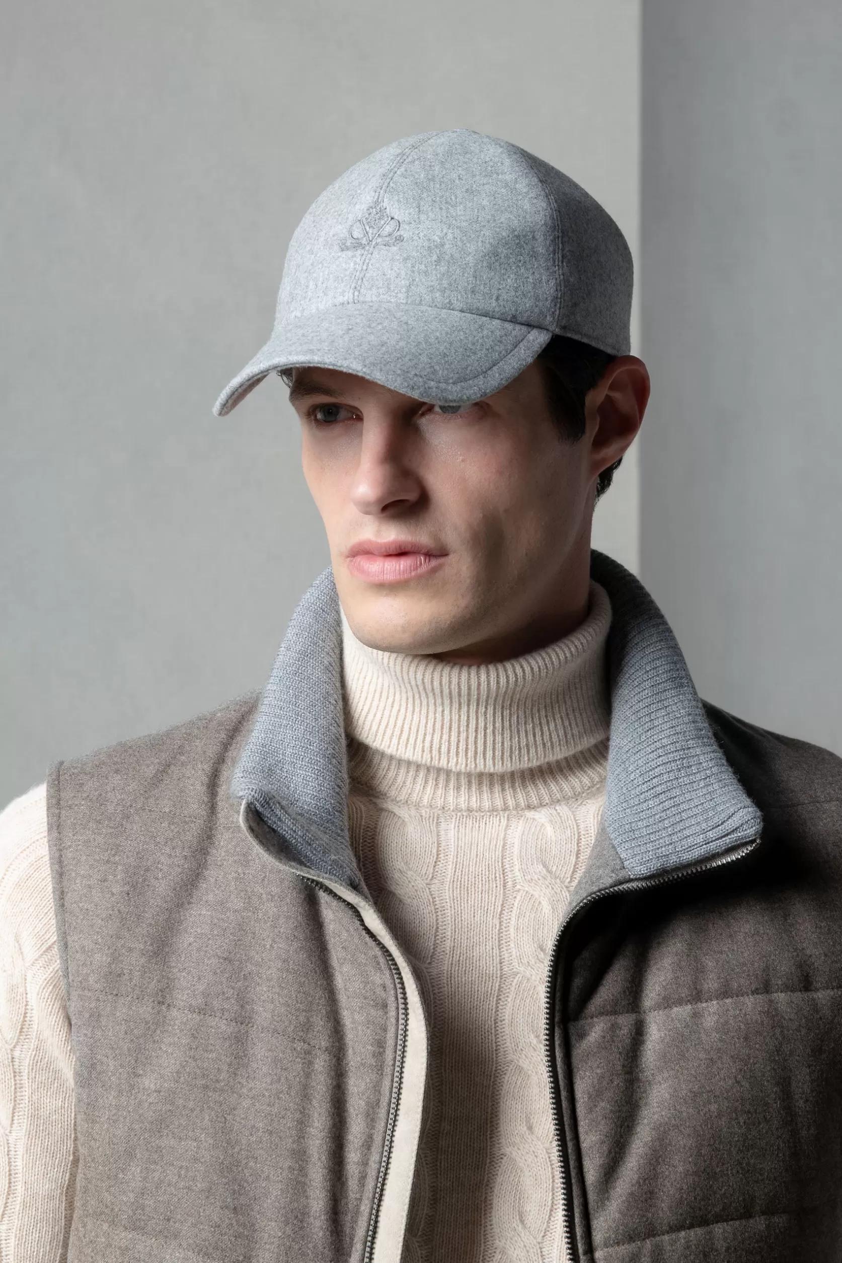 Casquette De Baseball En Flanelle e - Made In Italy>Pini Parma Discount
