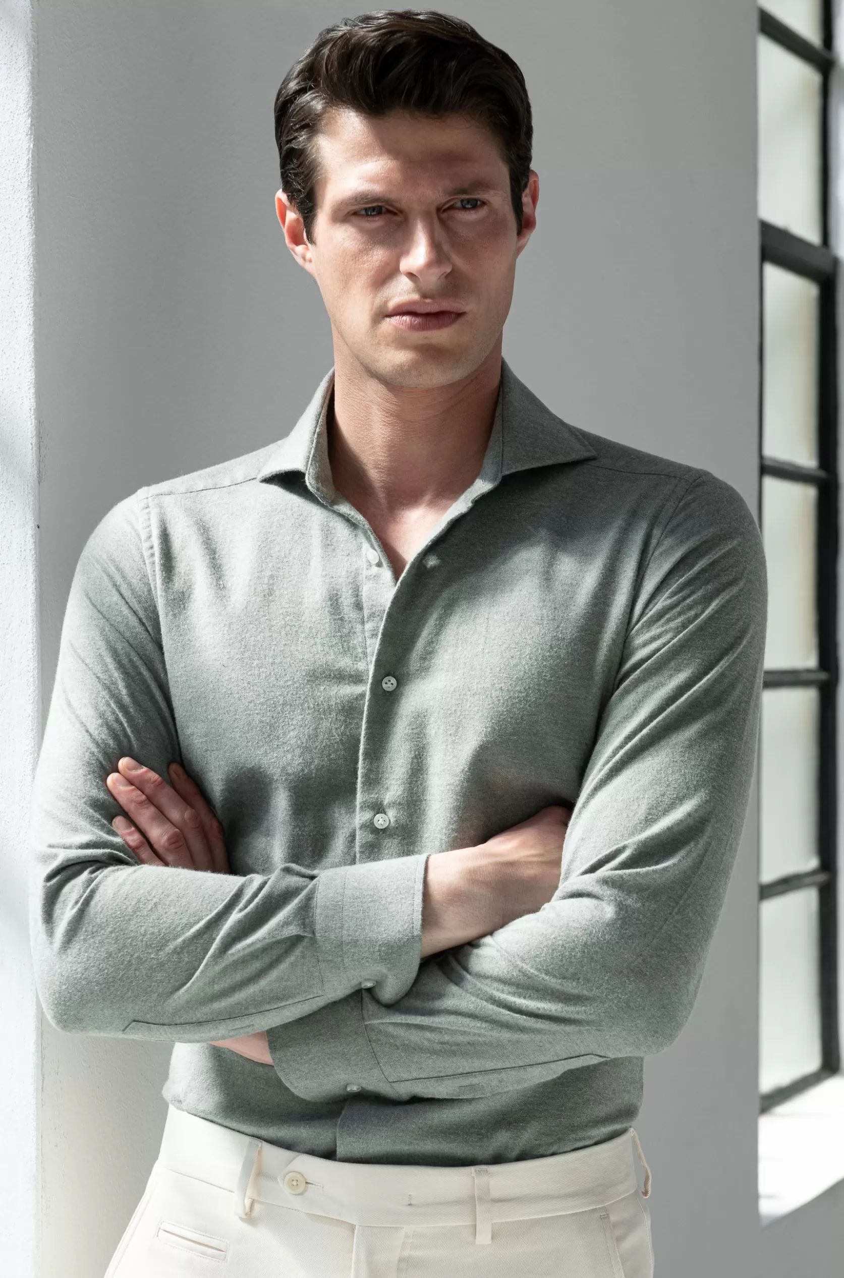 Chemise En Cachemire Et Coton - Made In Italy>Pini Parma Best Sale