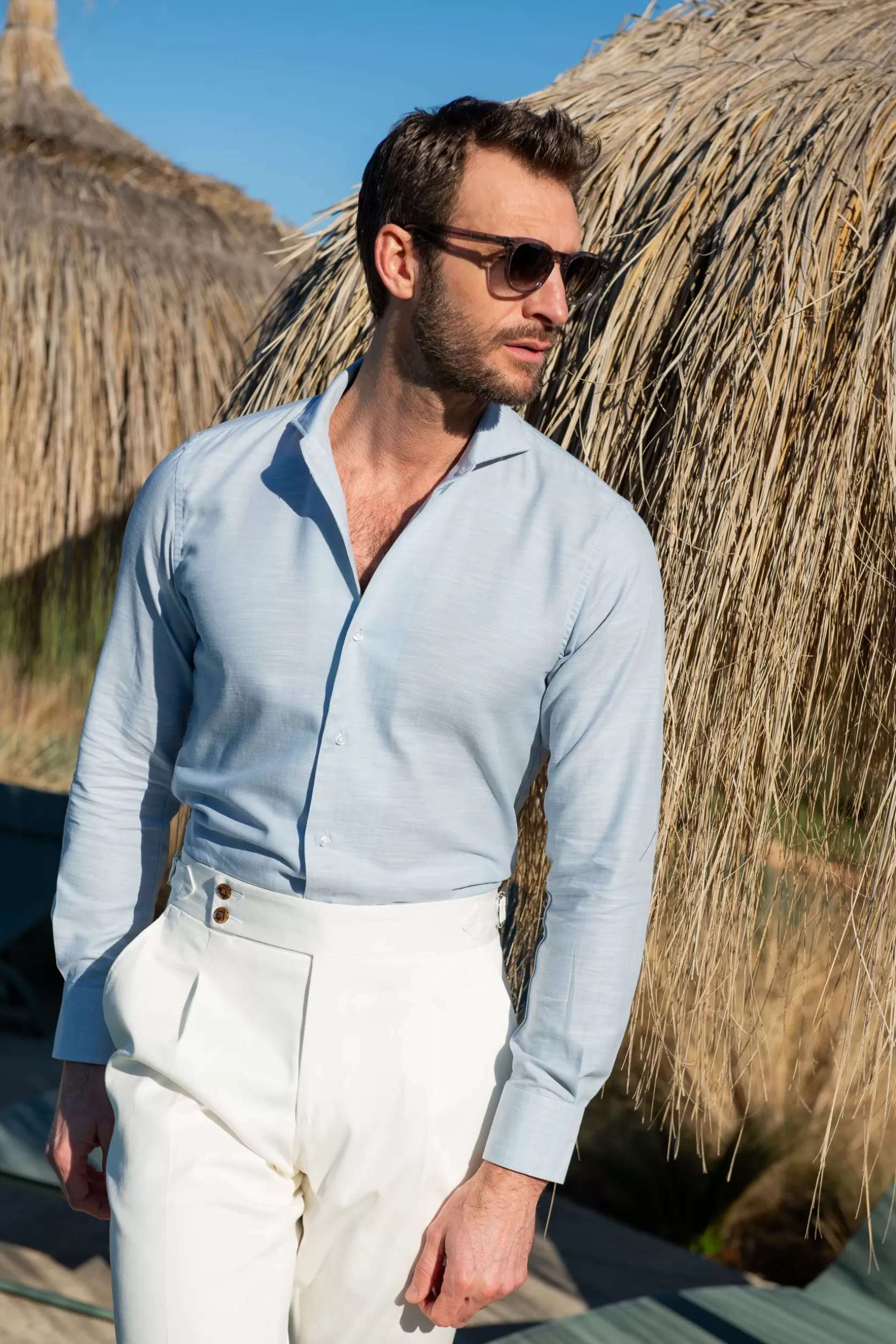 Chemise En Coton Chambray - Made In Italy>Pini Parma Sale
