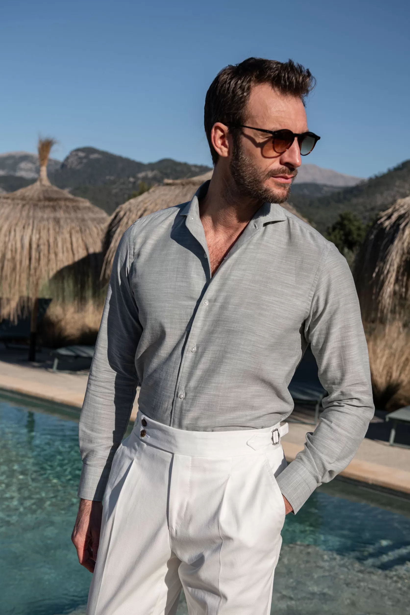 Chemise En Coton Chambray - Made In Italy>Pini Parma Fashion