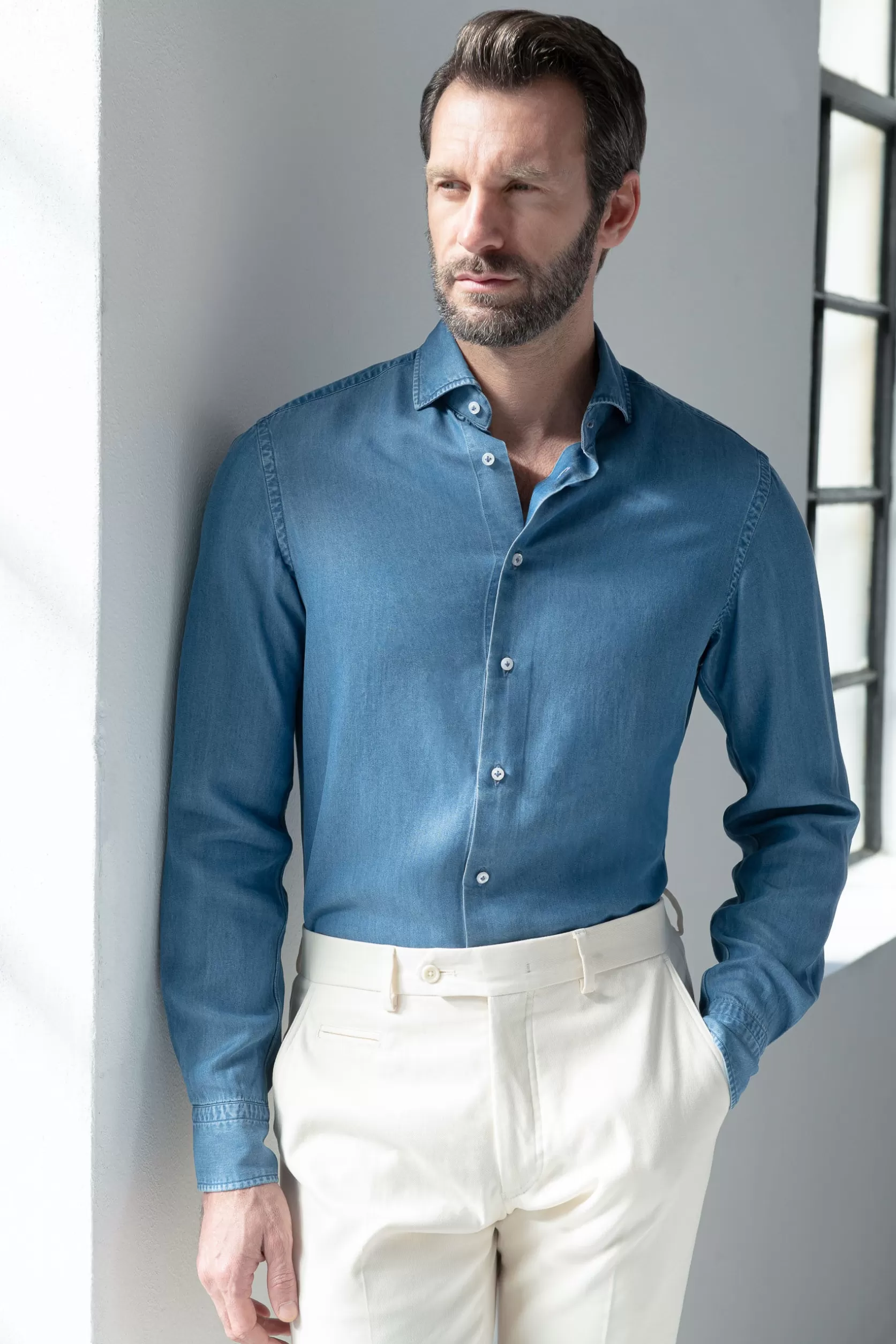 Chemise En Denim - Made In Italy>Pini Parma Shop