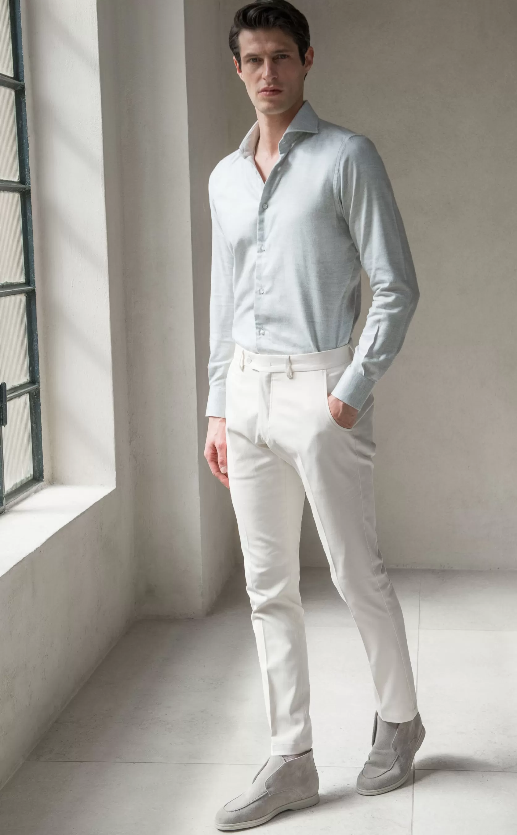 Chemise Grise Au Toucher Chaud - Made In Italy>Pini Parma Shop