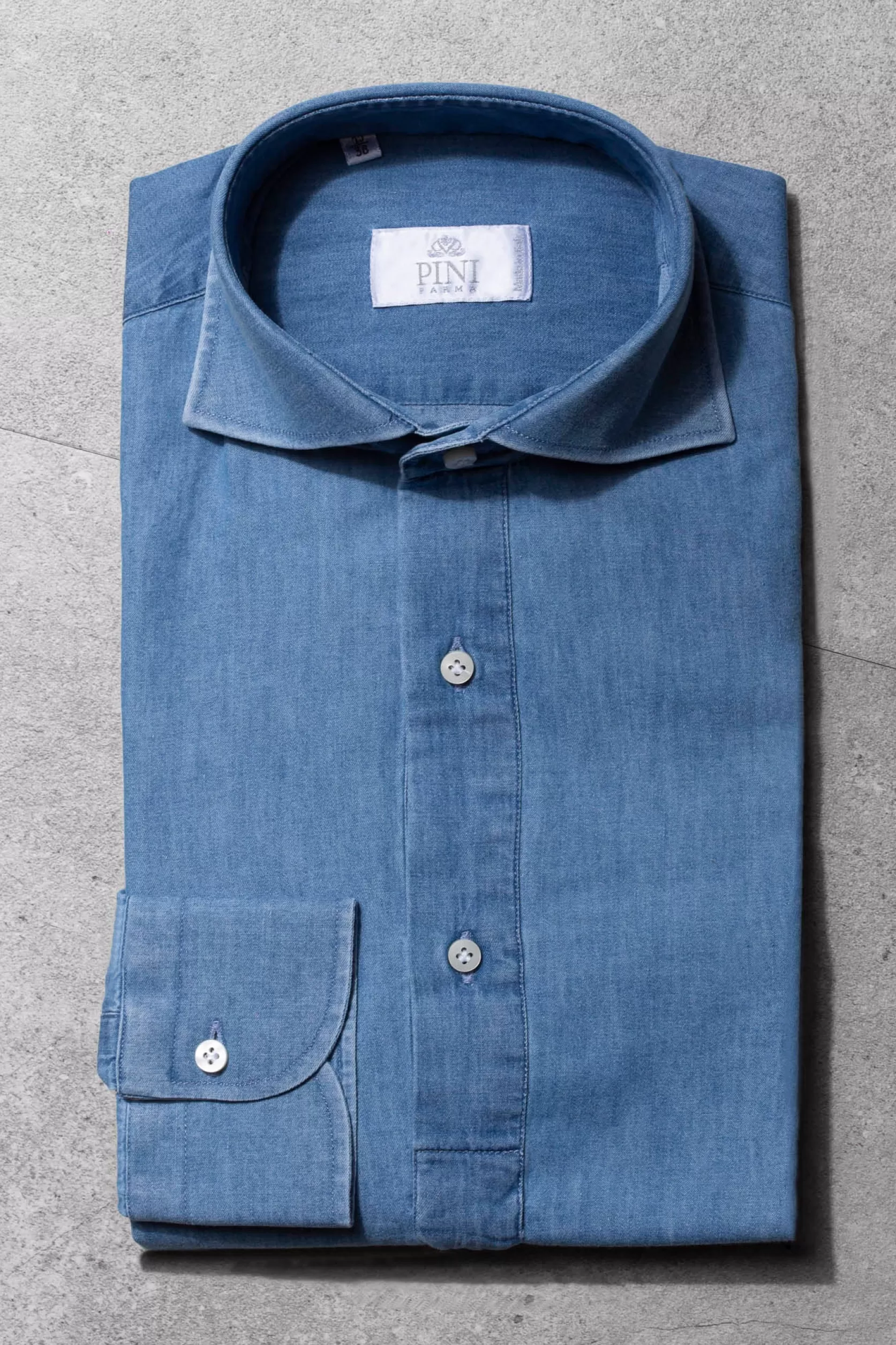 Chemise Popover En Denim - Made In Italy>Pini Parma New
