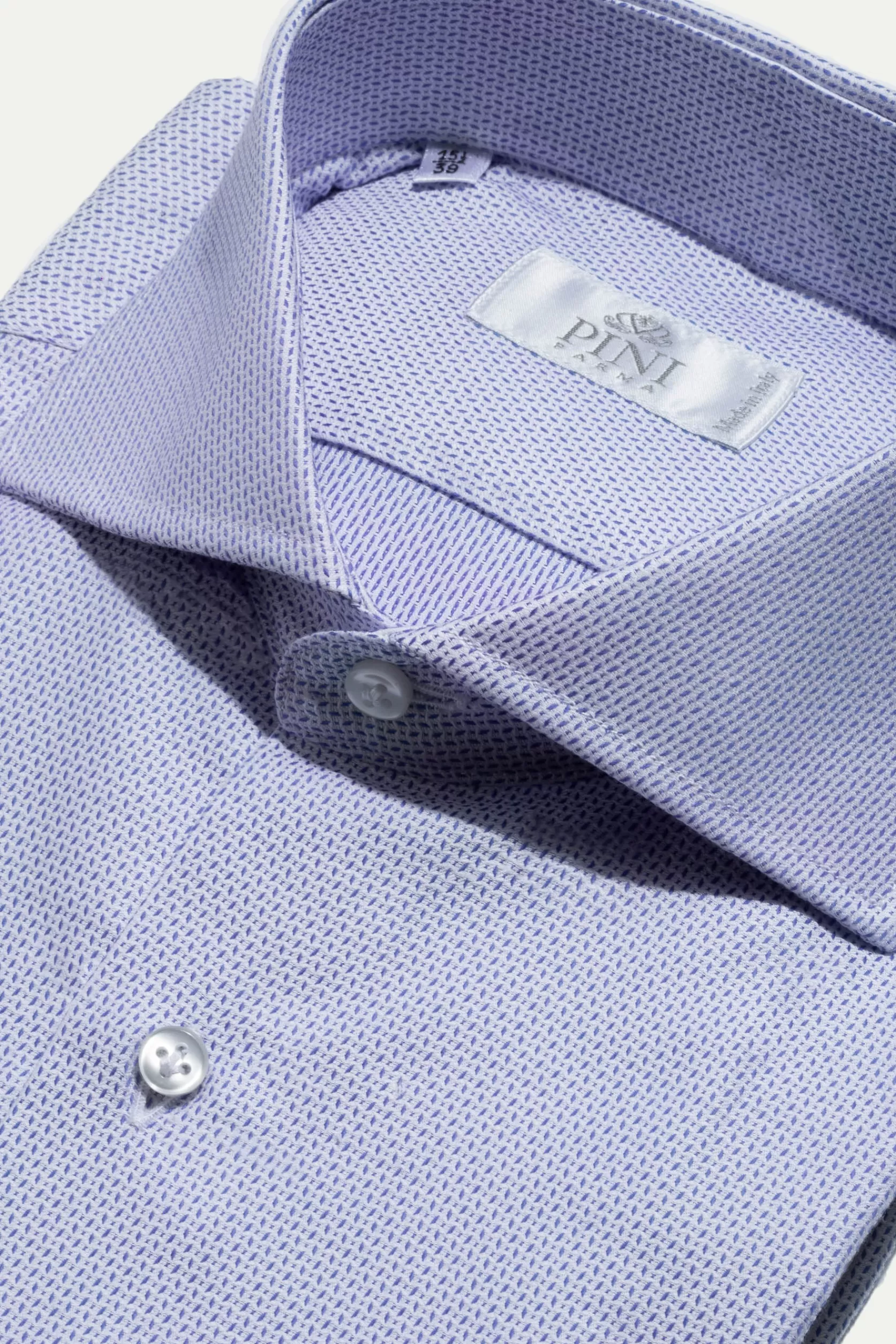 Chemise Texturée Bleu Clair - Made In Italy>Pini Parma Store