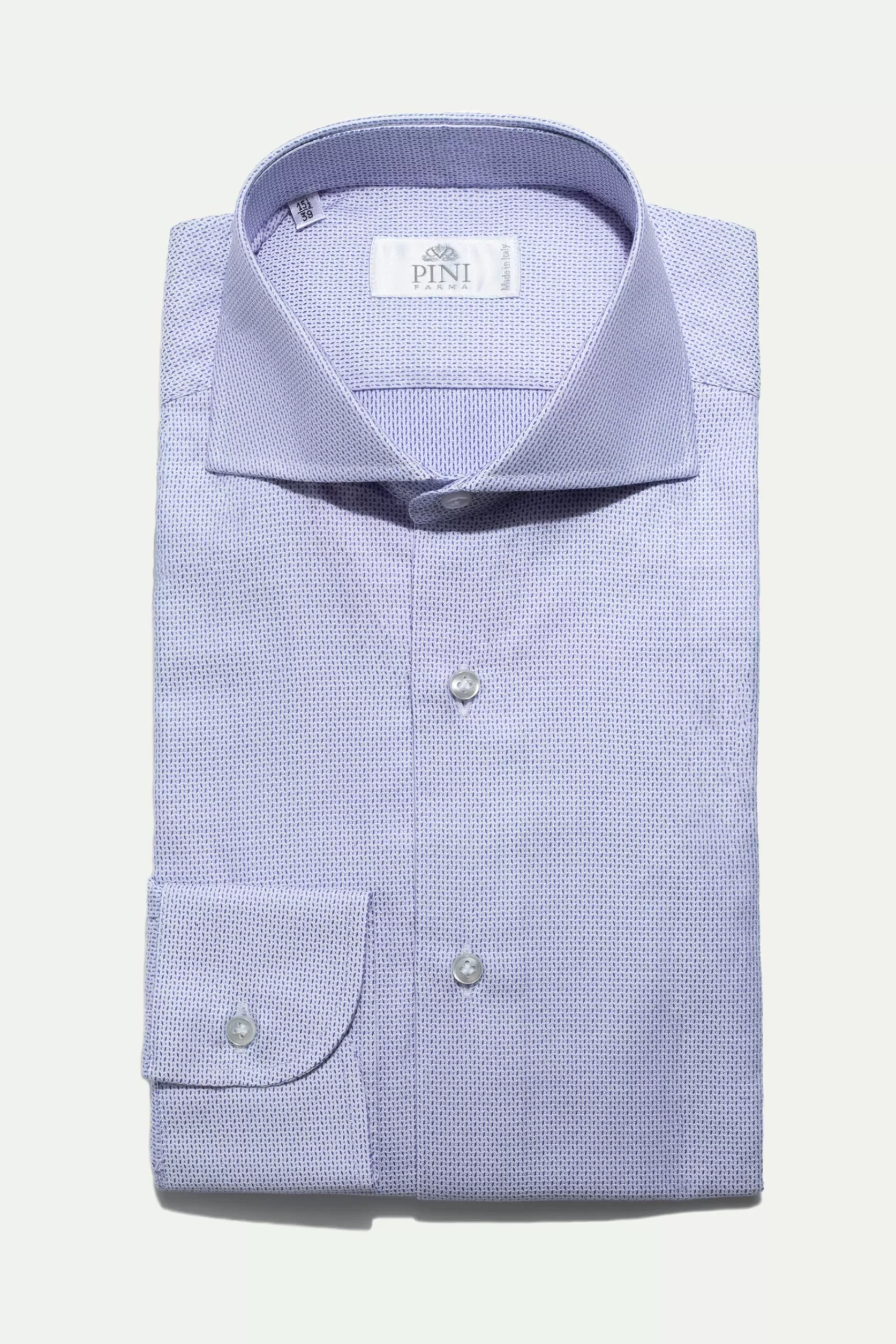 Chemise Texturée Bleu Clair - Made In Italy>Pini Parma Store