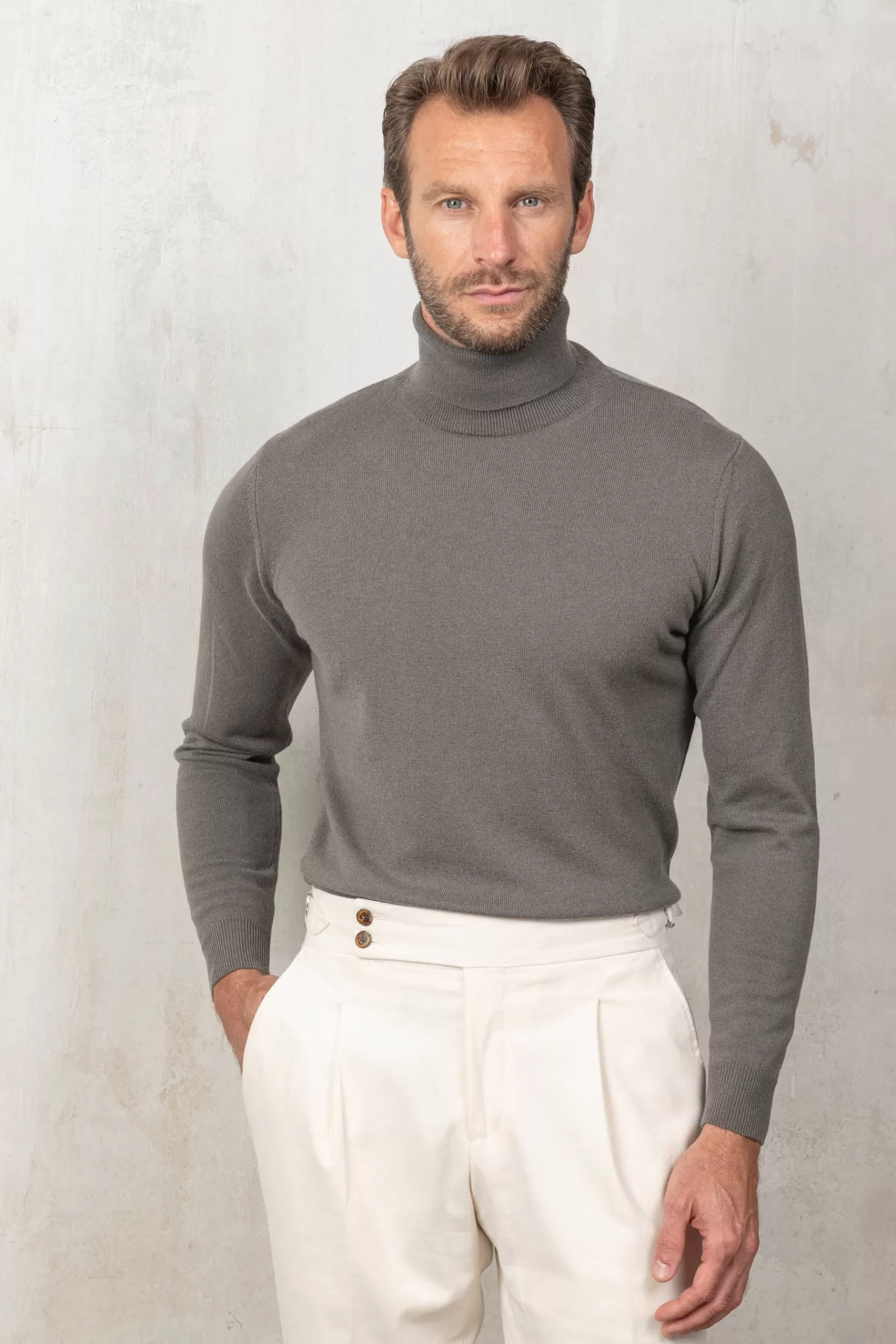 Col Roulé En Cachemire Taupe Foncé – Fabriqué En Italie>Pini Parma Fashion