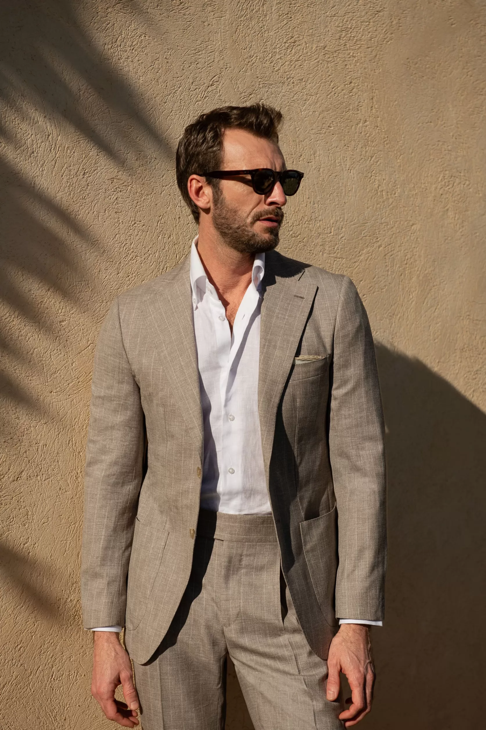 Costume Rayé Beige - Made In Italy>Pini Parma Flash Sale