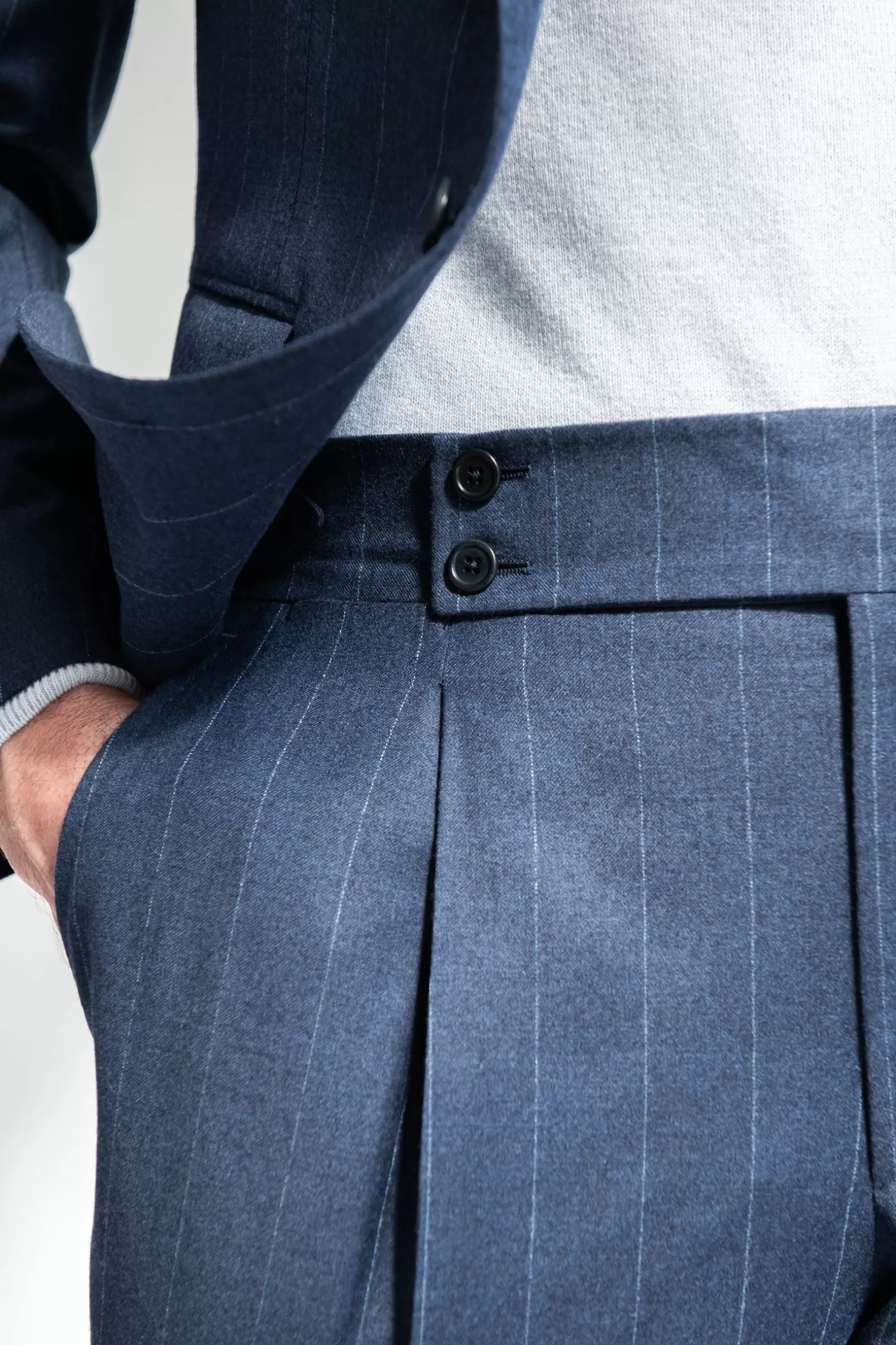 Costume Rayé En Laine Super 140'S - Made In Italy>Pini Parma Sale