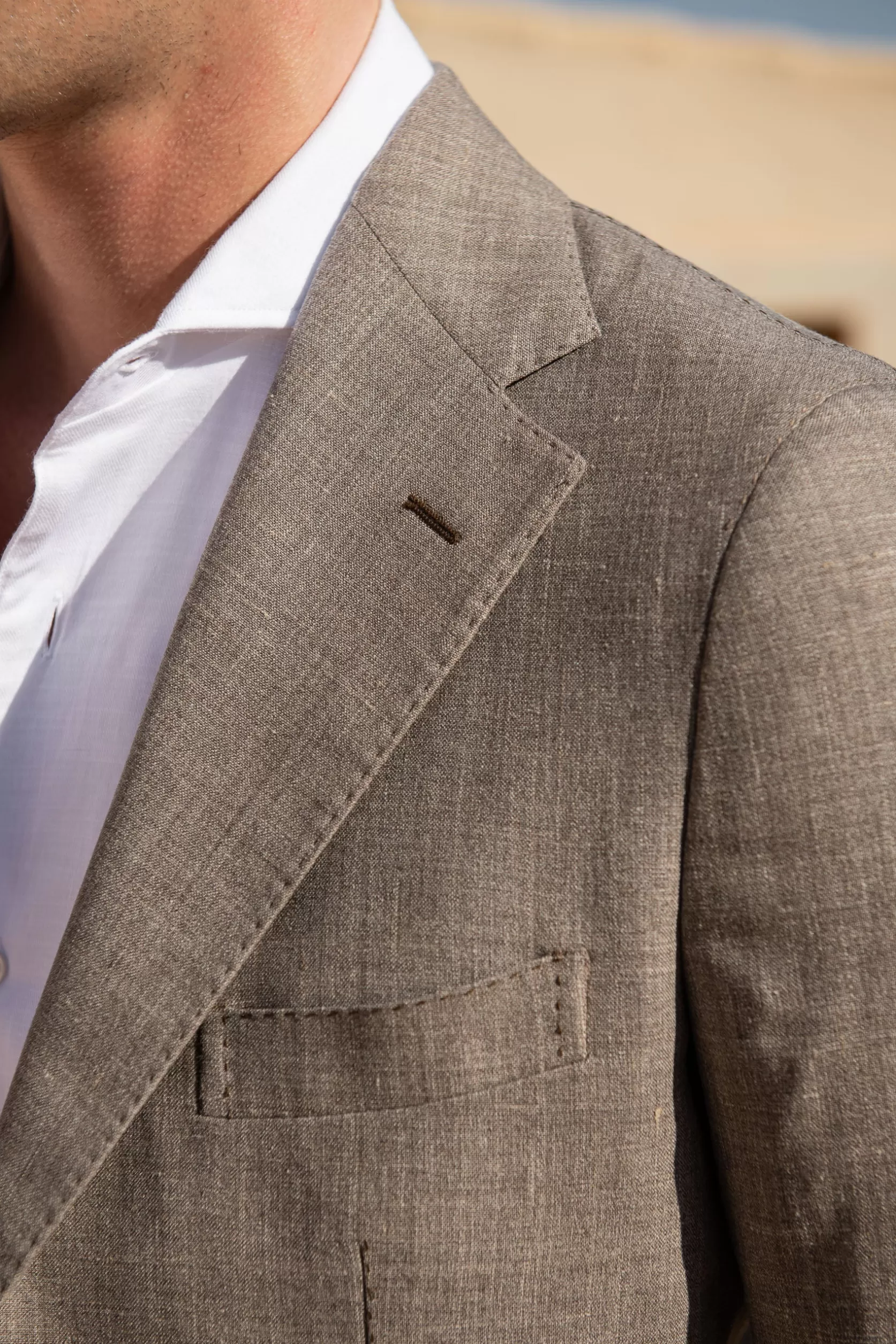Costume Tabac En Laine, Soie Et Lin Loro Piana - Made In Italy>Pini Parma Cheap