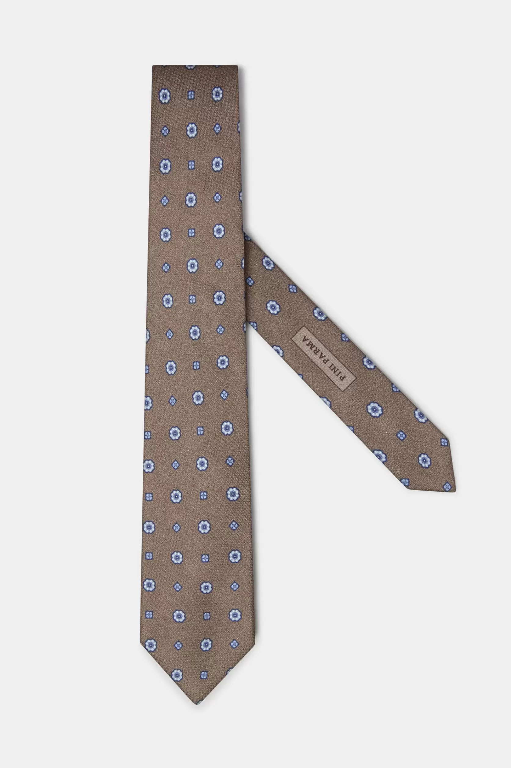 Cravate Fantaisie En Soie Marron - Made In Italy>Pini Parma Fashion
