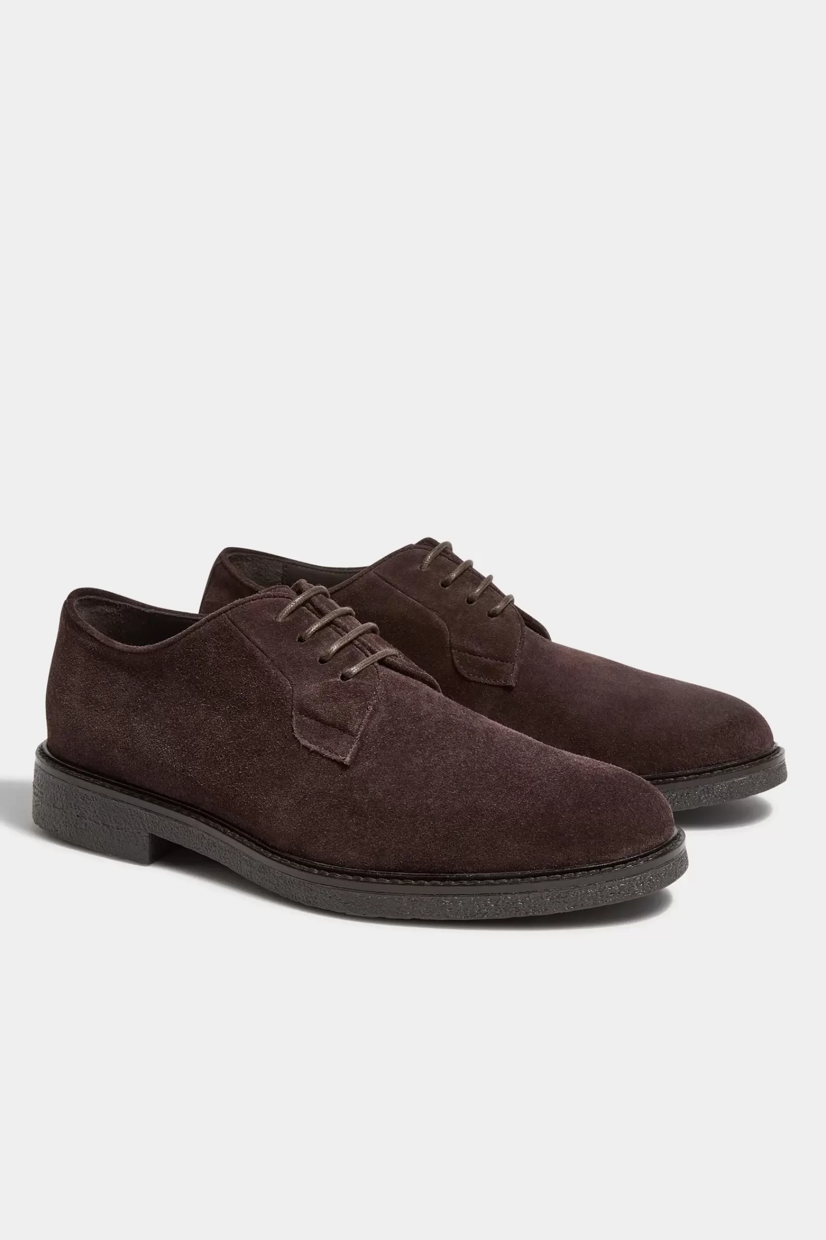 Derby En Daim Marron - Made In Italy>Pini Parma Outlet