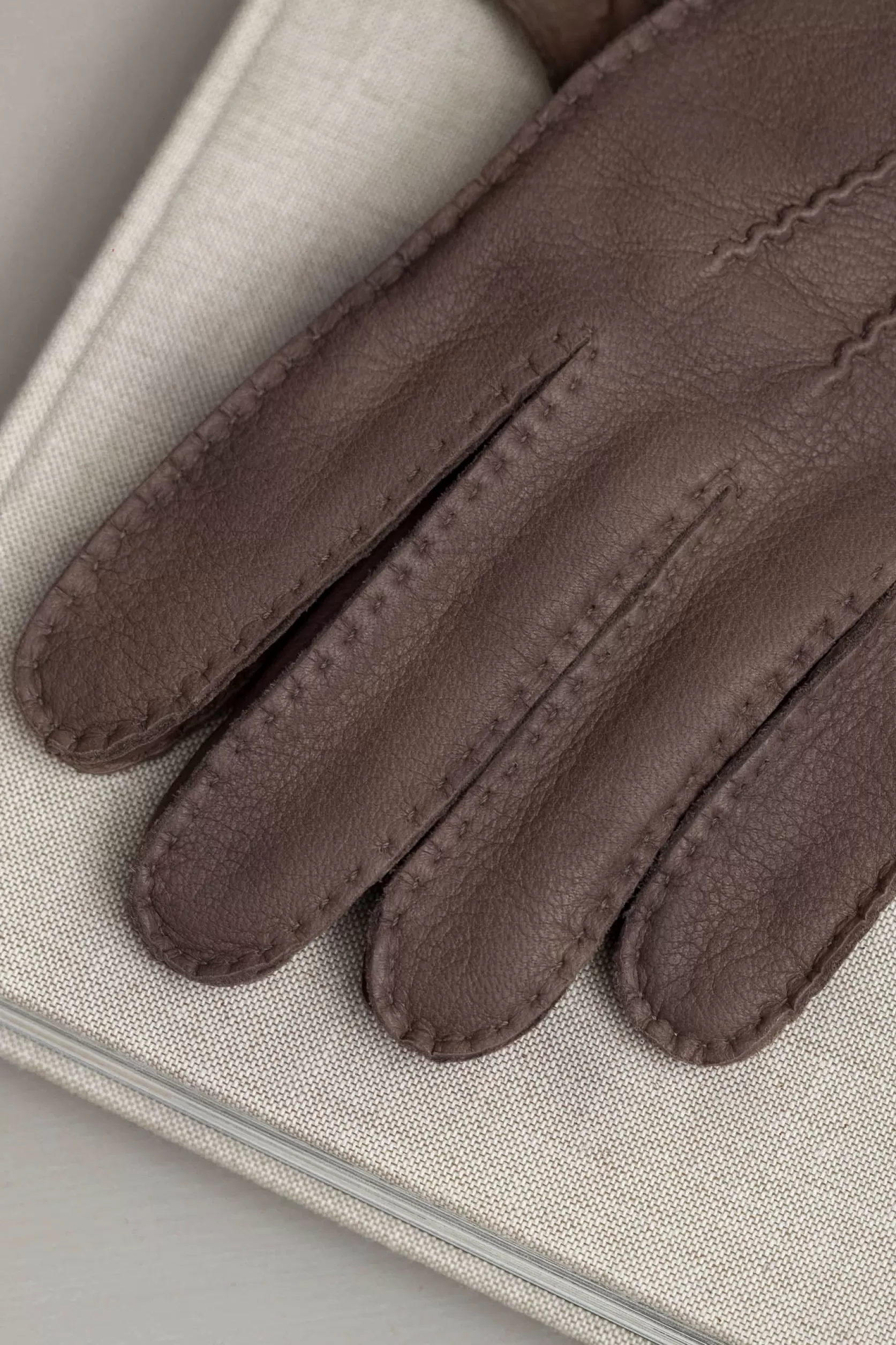 Gants En Cuir De Cerf Doublés De Cachemire Marron - Made In Italy>Pini Parma Best Sale