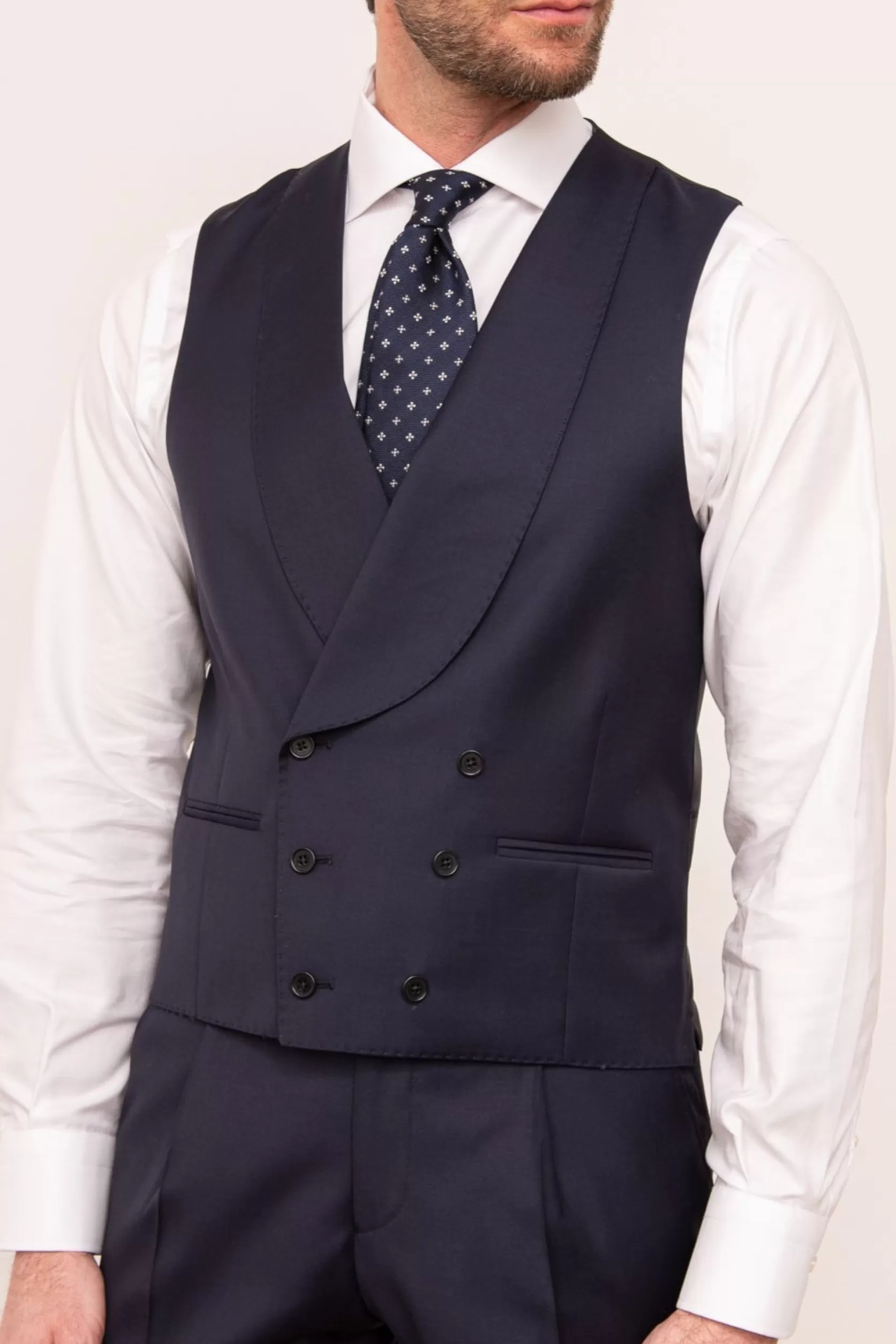 Gilet Croisé Bleu - Made In Italy>Pini Parma Cheap