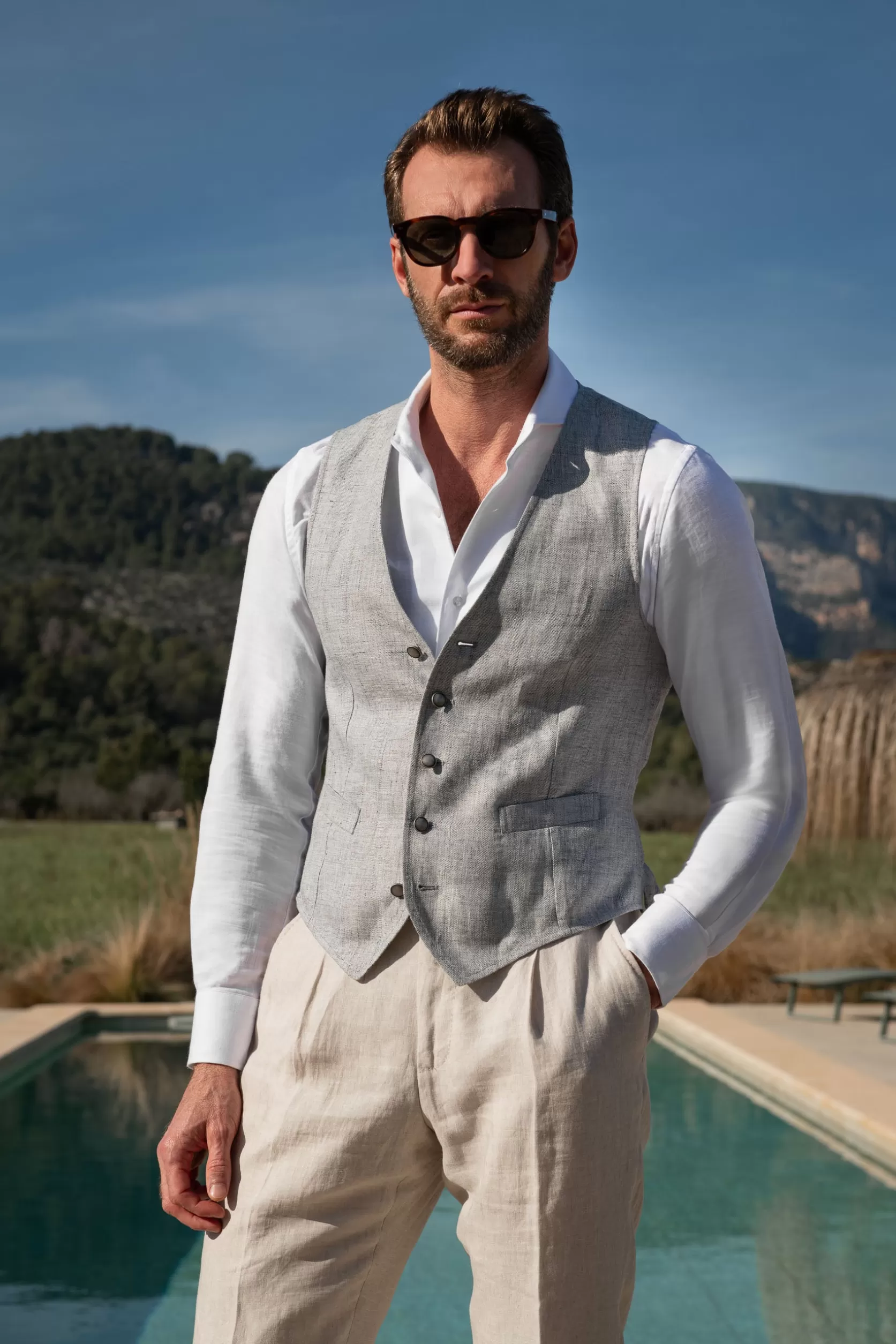 Gilet En Lin - Made In Italy>Pini Parma Shop