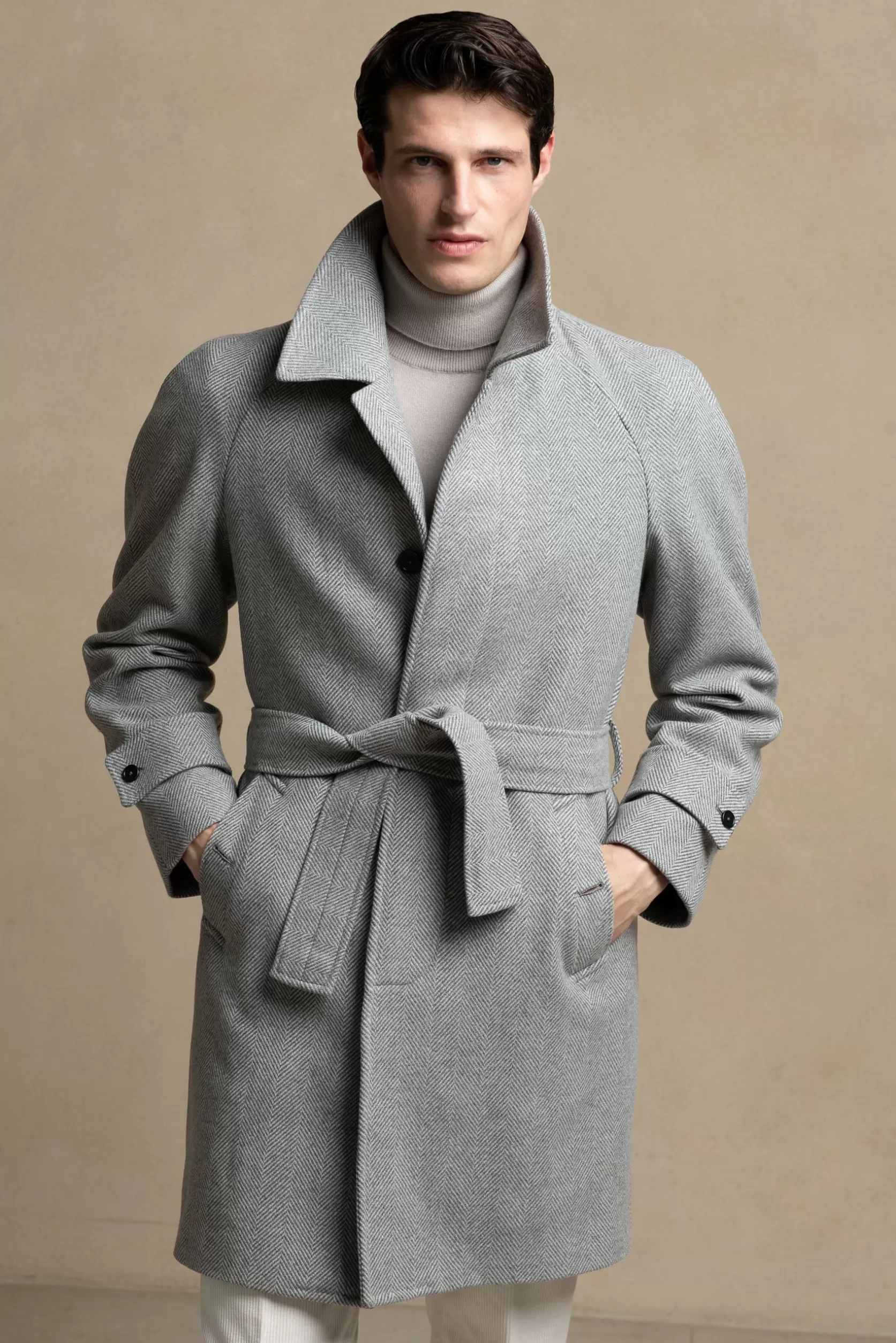 Manteau Raglan à Chevrons Gris – Made In Italy>Pini Parma New