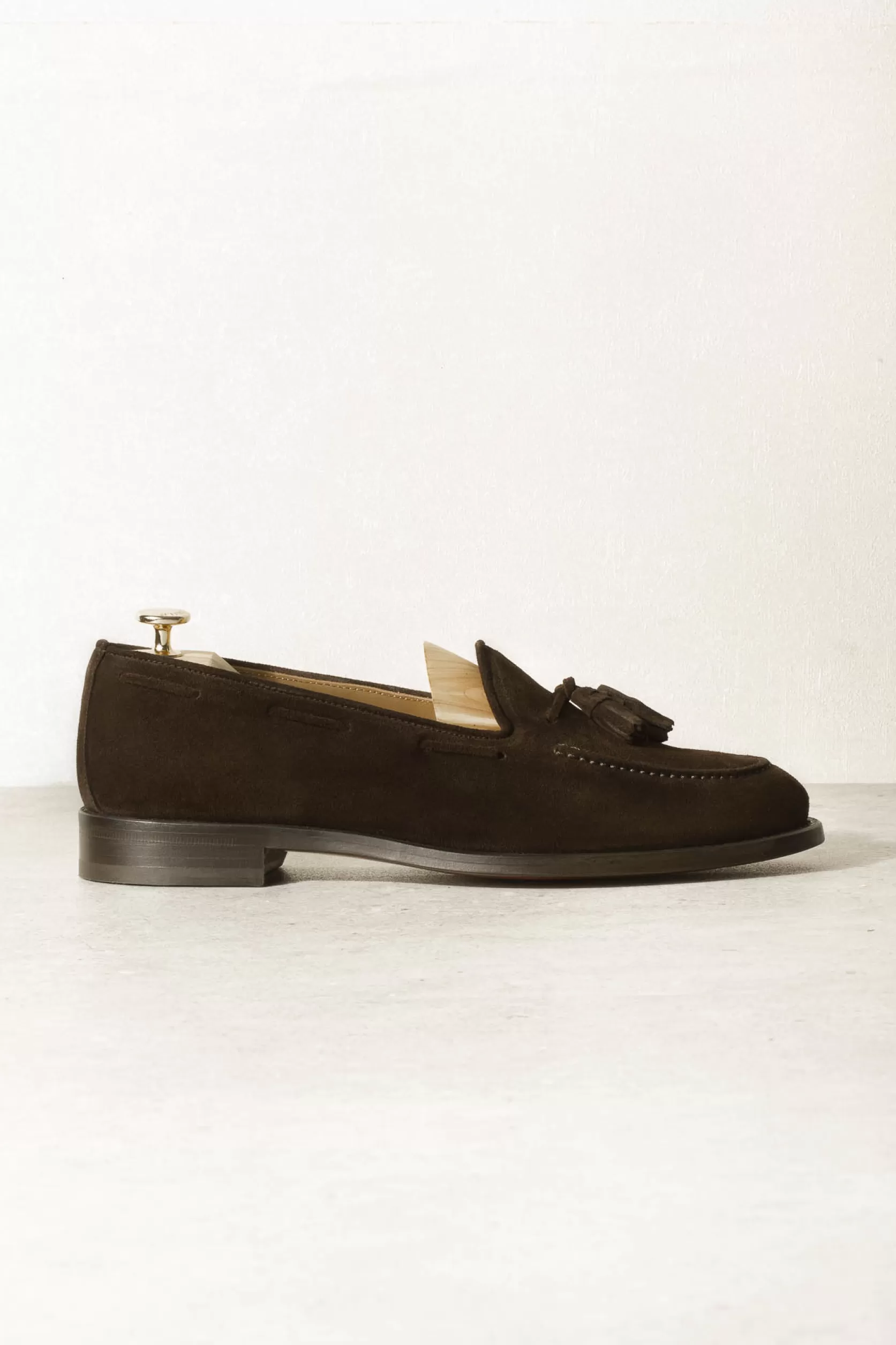 Mocassins à Pompons En Daim Marron - Made In Italy>Pini Parma New