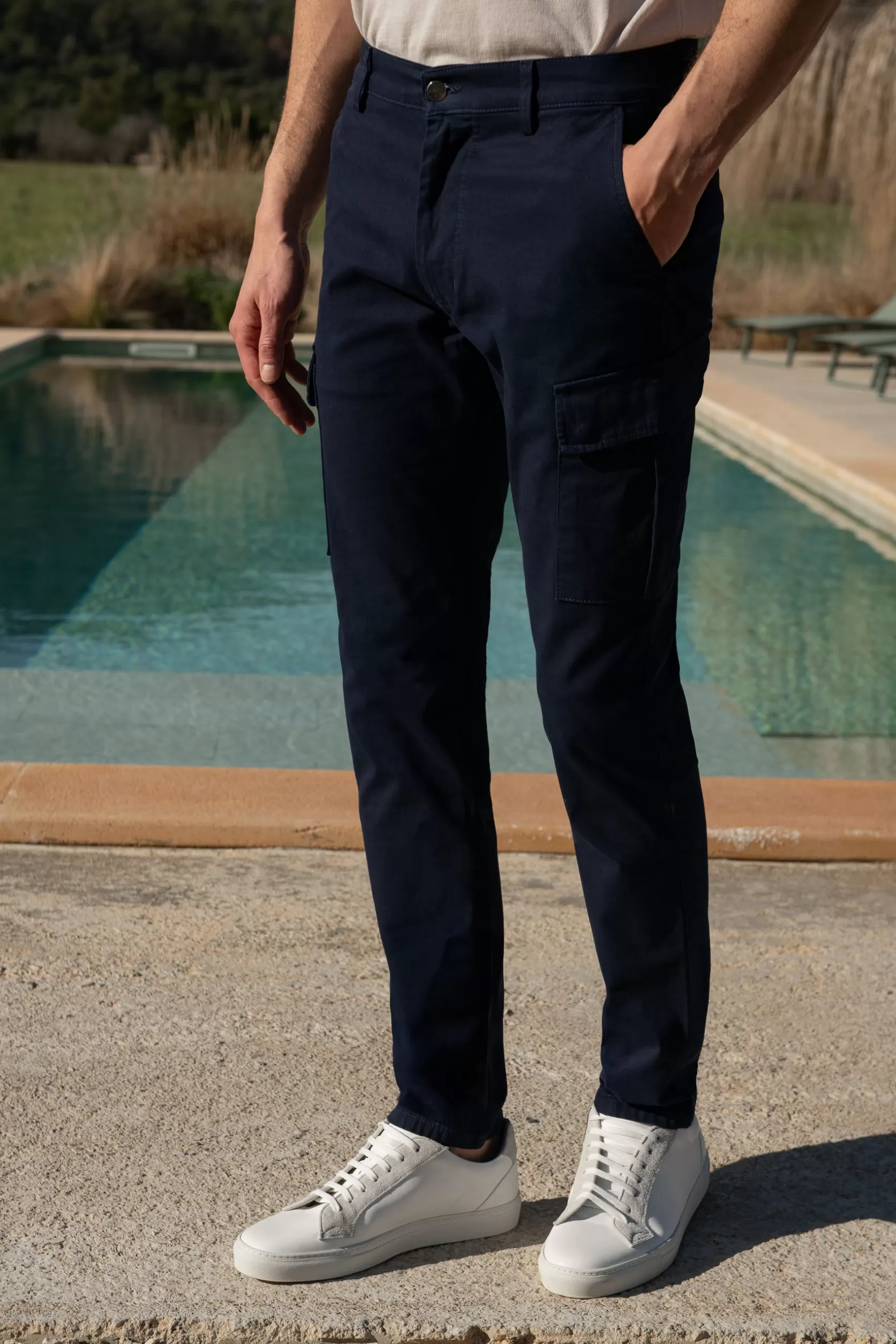 Pantalon Cargo En Coton Stretch - Made In Italy>Pini Parma Cheap