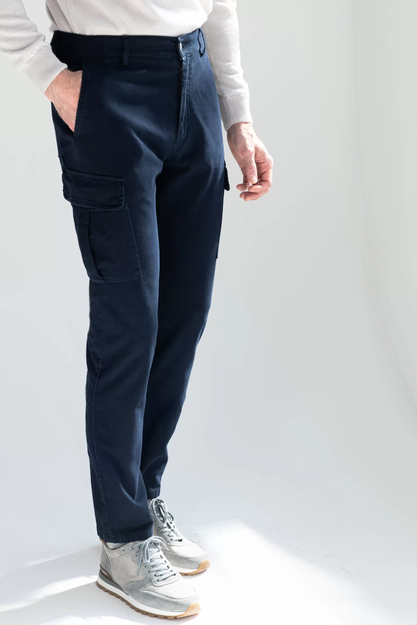 Pantalon Cargo En Toile Stretch - Made In Italy>Pini Parma Outlet