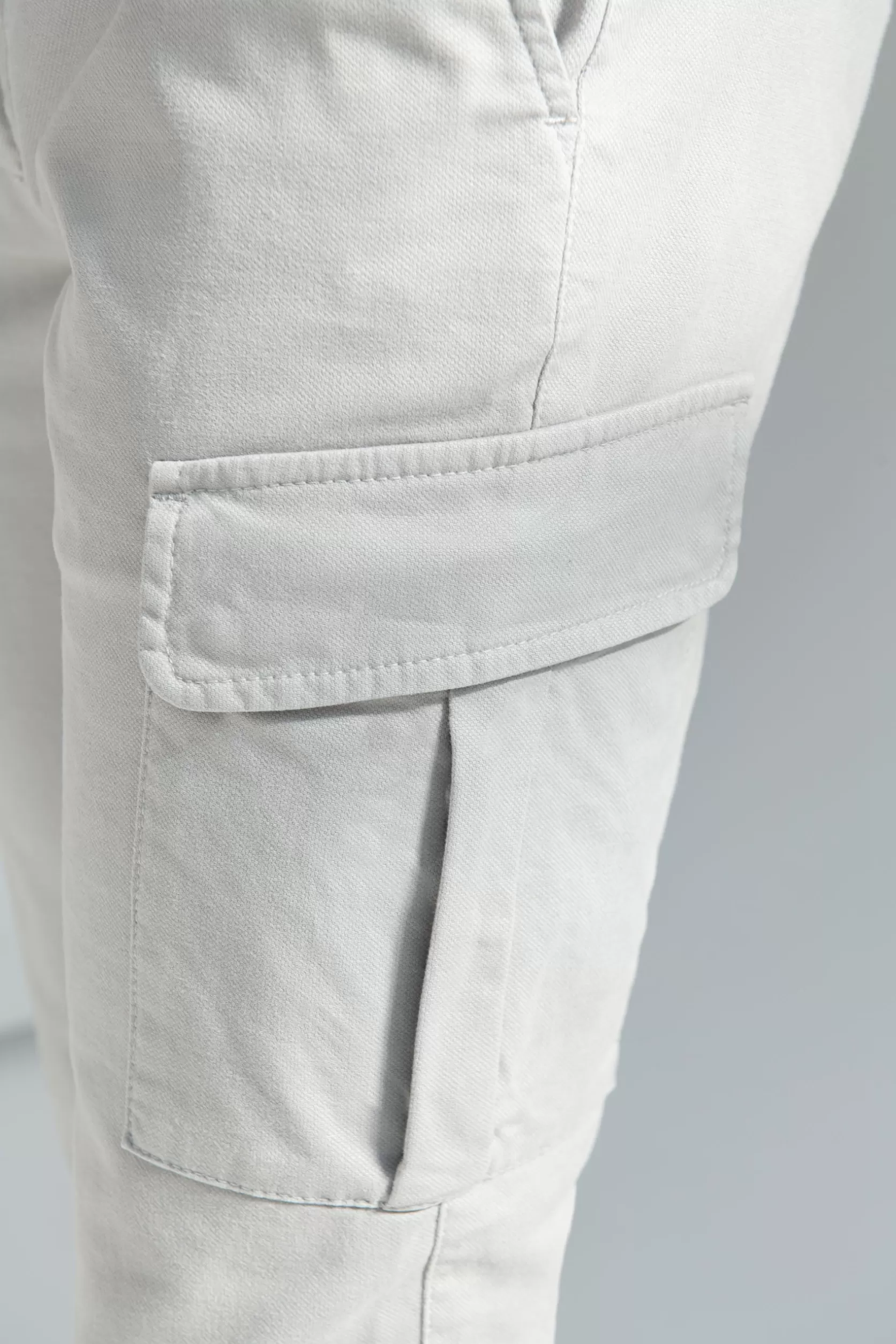 Pantalon Cargo En Toile Stretch Grise - Made In Italy>Pini Parma Fashion