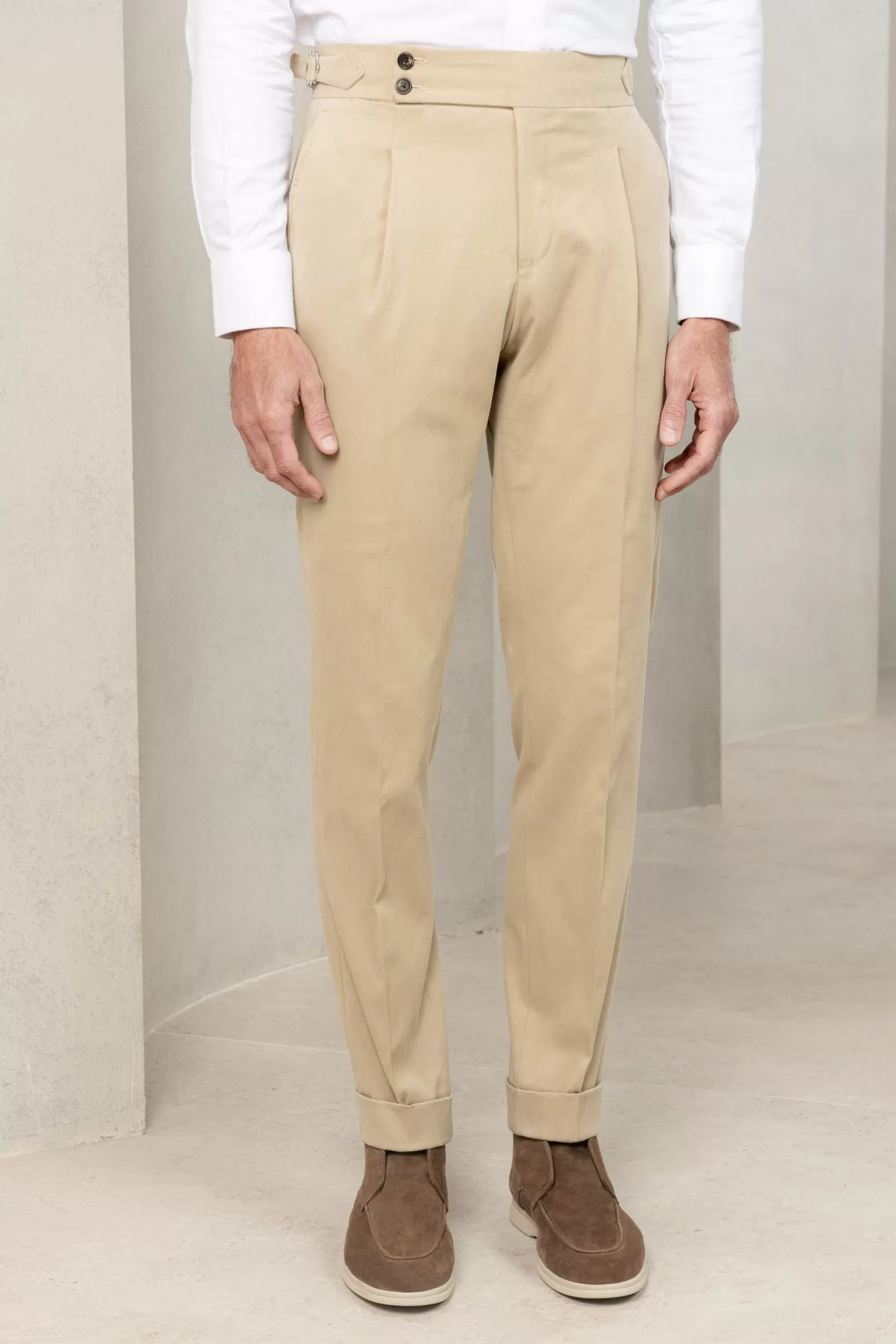 Pantalon En Coton Beige " Collection Capsule Soragna " - Made In Italy>Pini Parma Cheap
