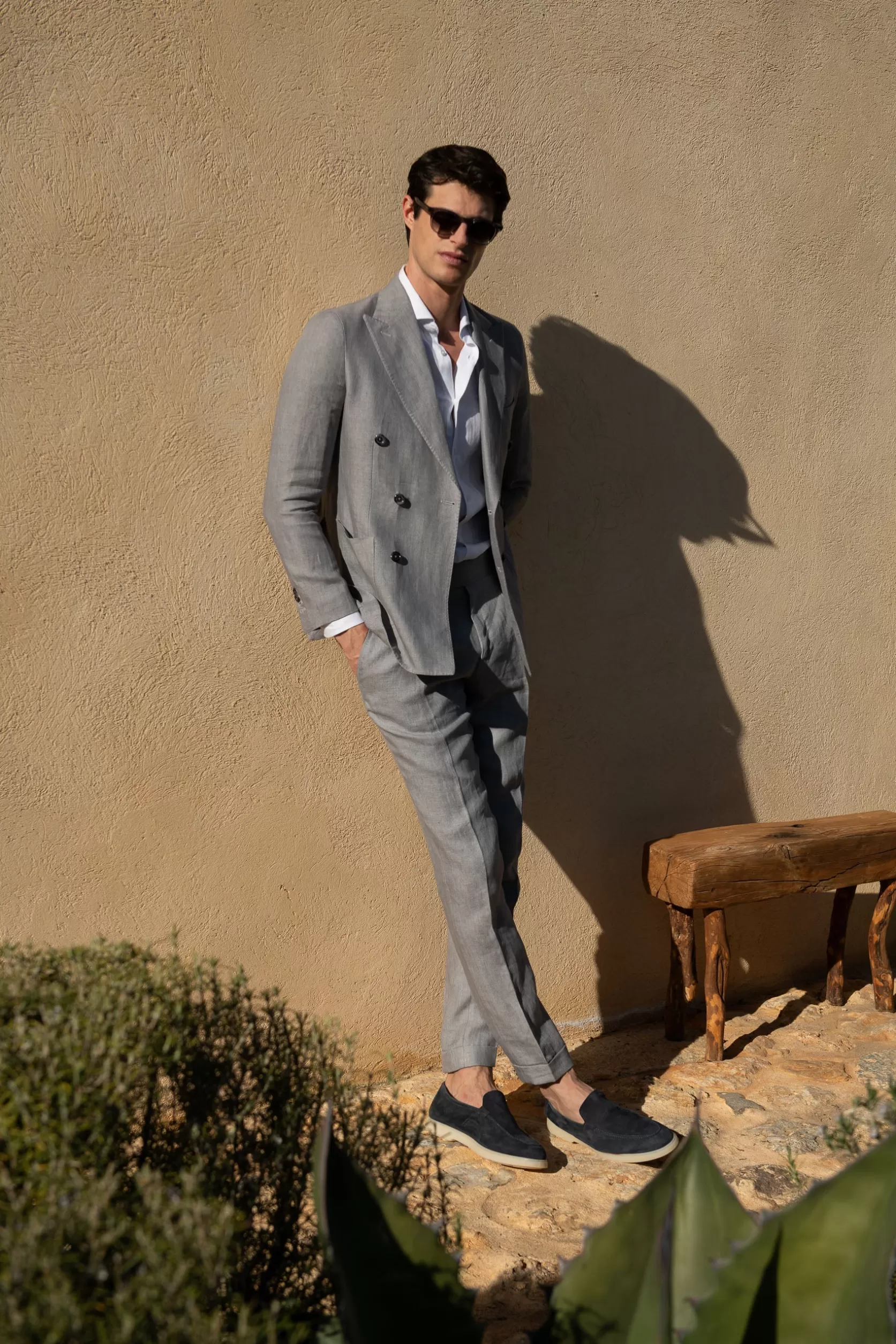 Pantalon En Lin à Chevrons Gris Ciel " Soragna Capsule Collection" - Made In Italy>Pini Parma Hot