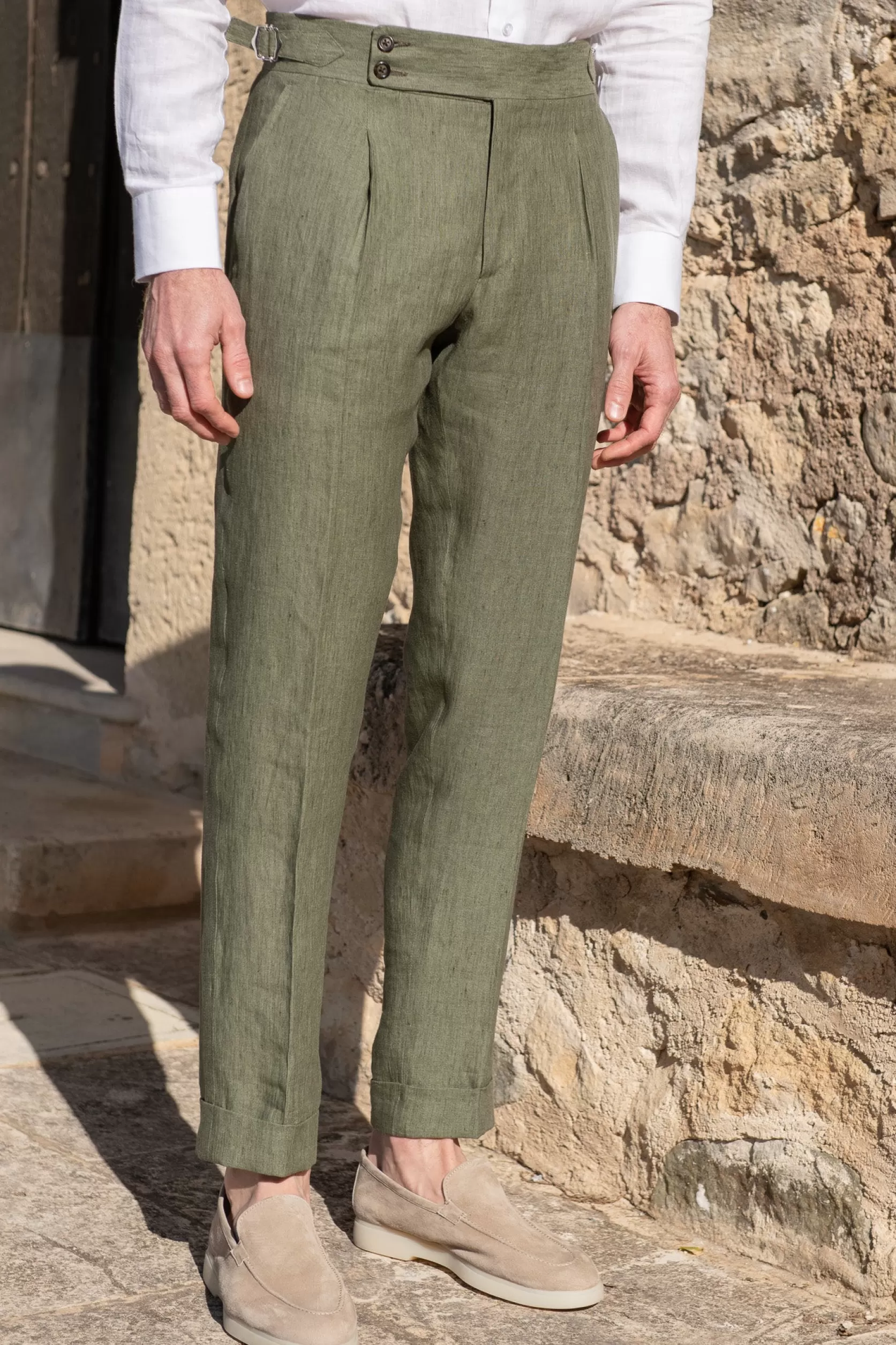 Pantalon En Lin " Soragna Capsule Collection" - Made In Italy>Pini Parma Cheap