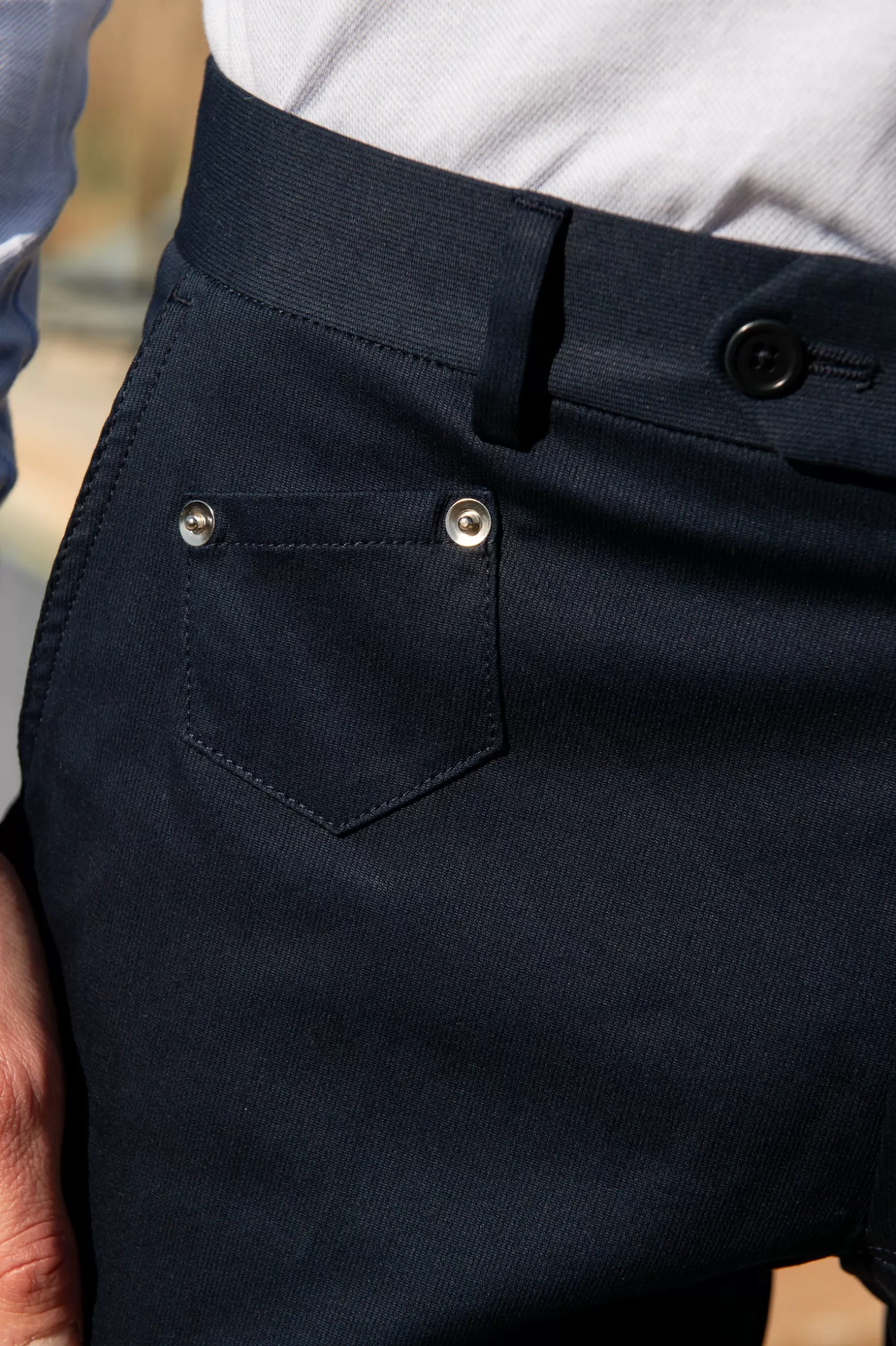 Pantalon Sirmione En Coton Bleu - Made In Italy>Pini Parma Clearance