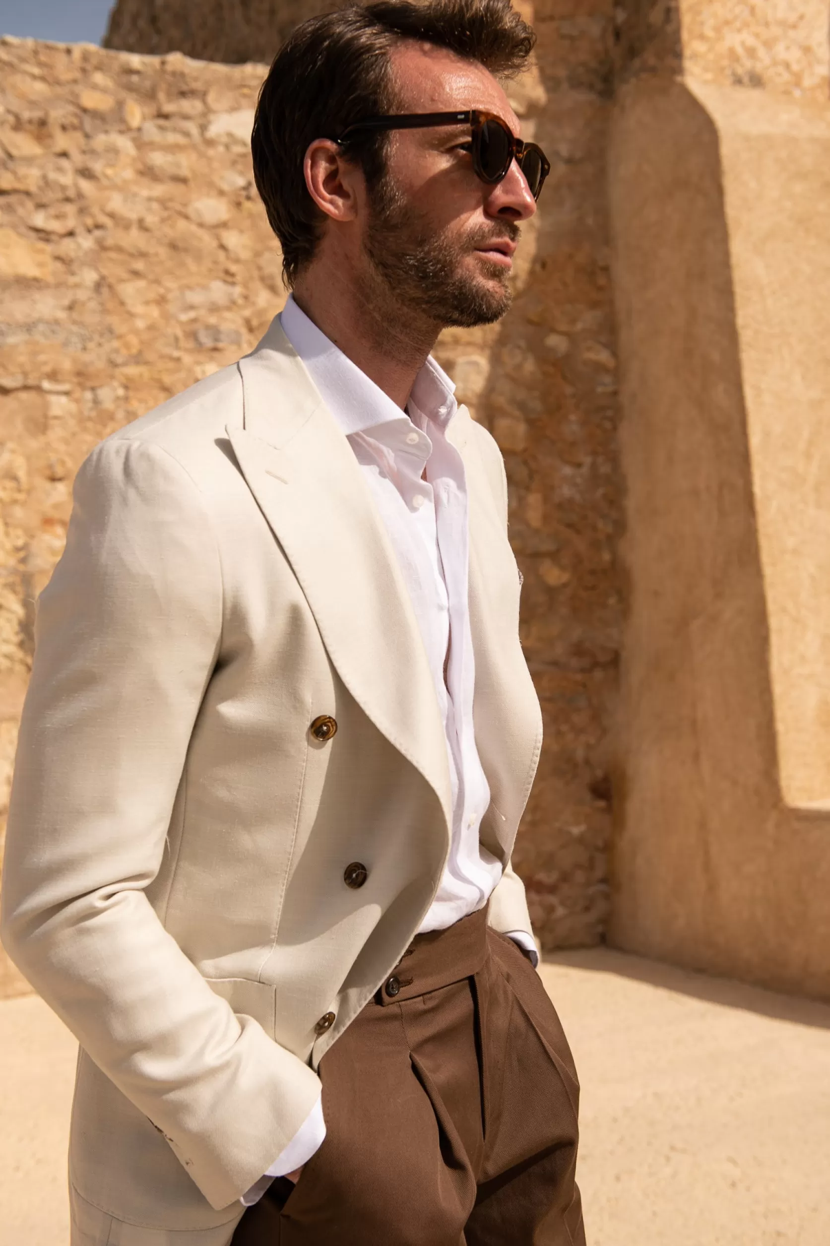 Pantalon Soragna En Coton Marron - Made In Italy>Pini Parma Fashion