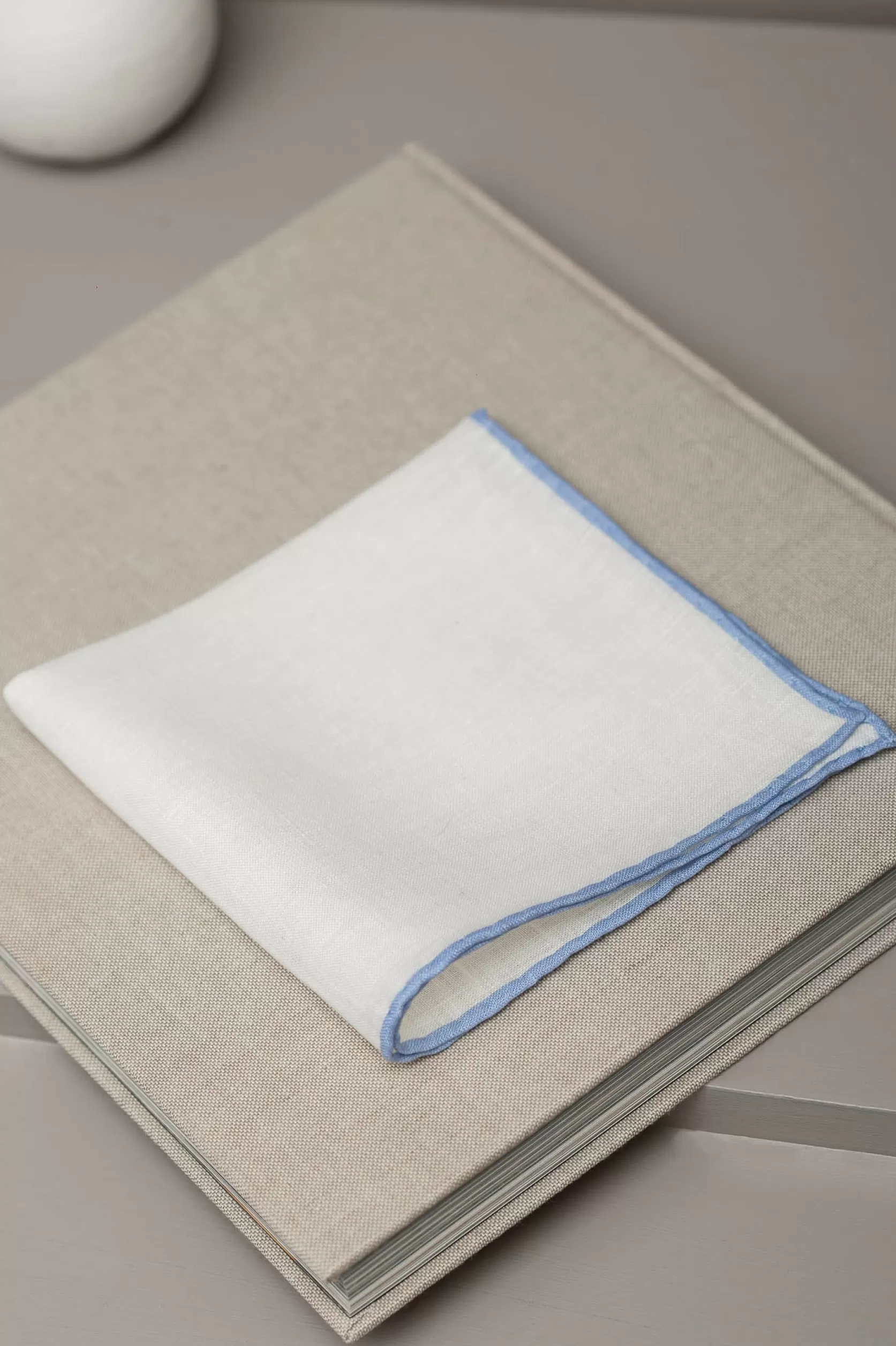 Pochette En Lin Blanc/ - Made In Italy>Pini Parma Store