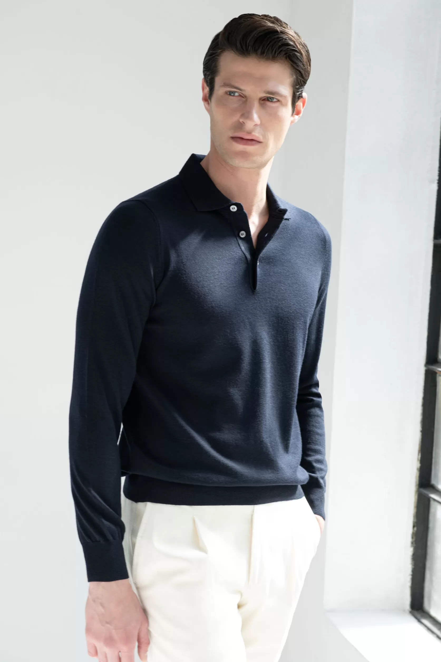 Polo En Laine Mérinos - Made In Italy>Pini Parma Best Sale