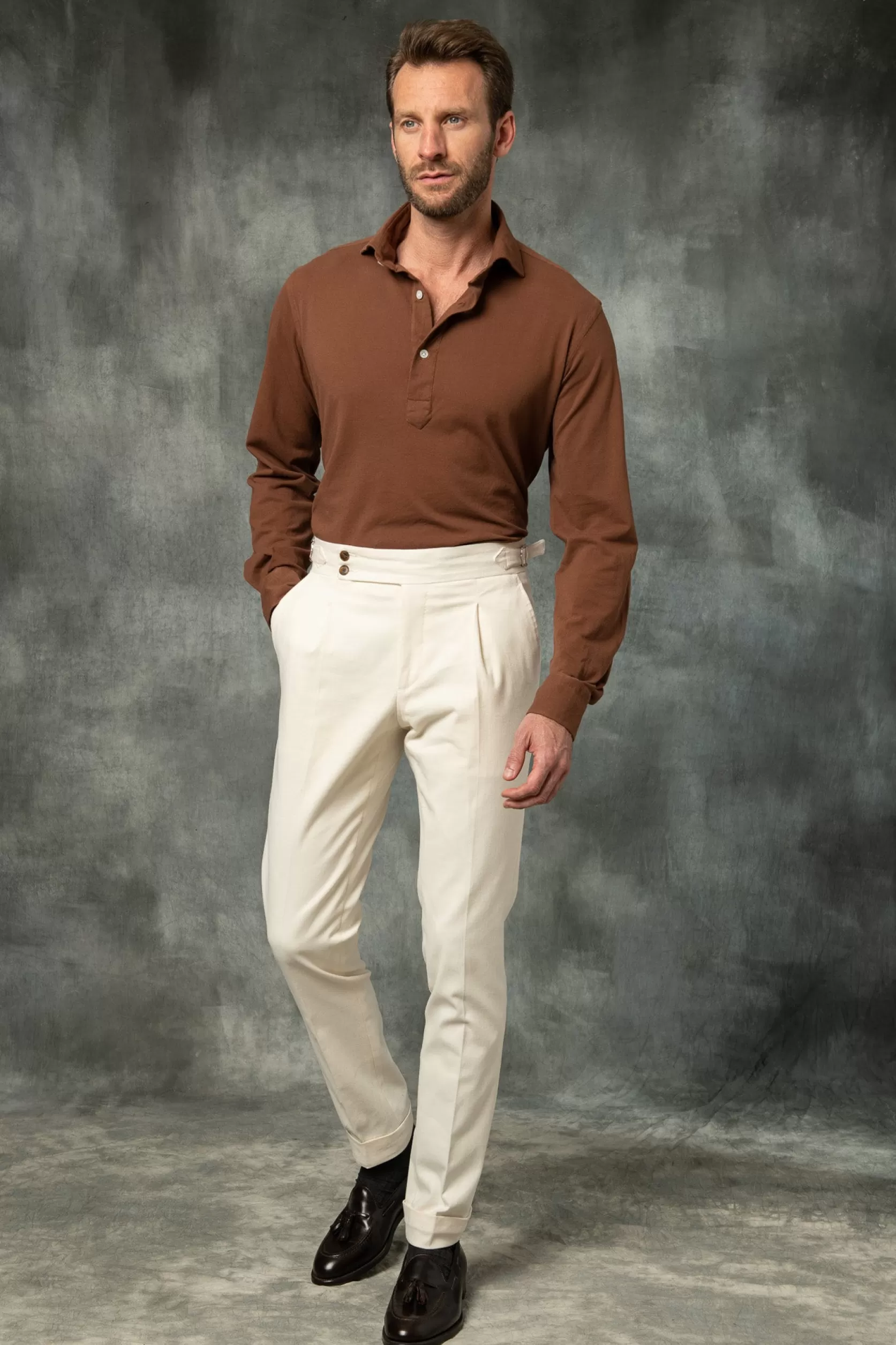 Polo Popover Marron - Made In Italy>Pini Parma Hot