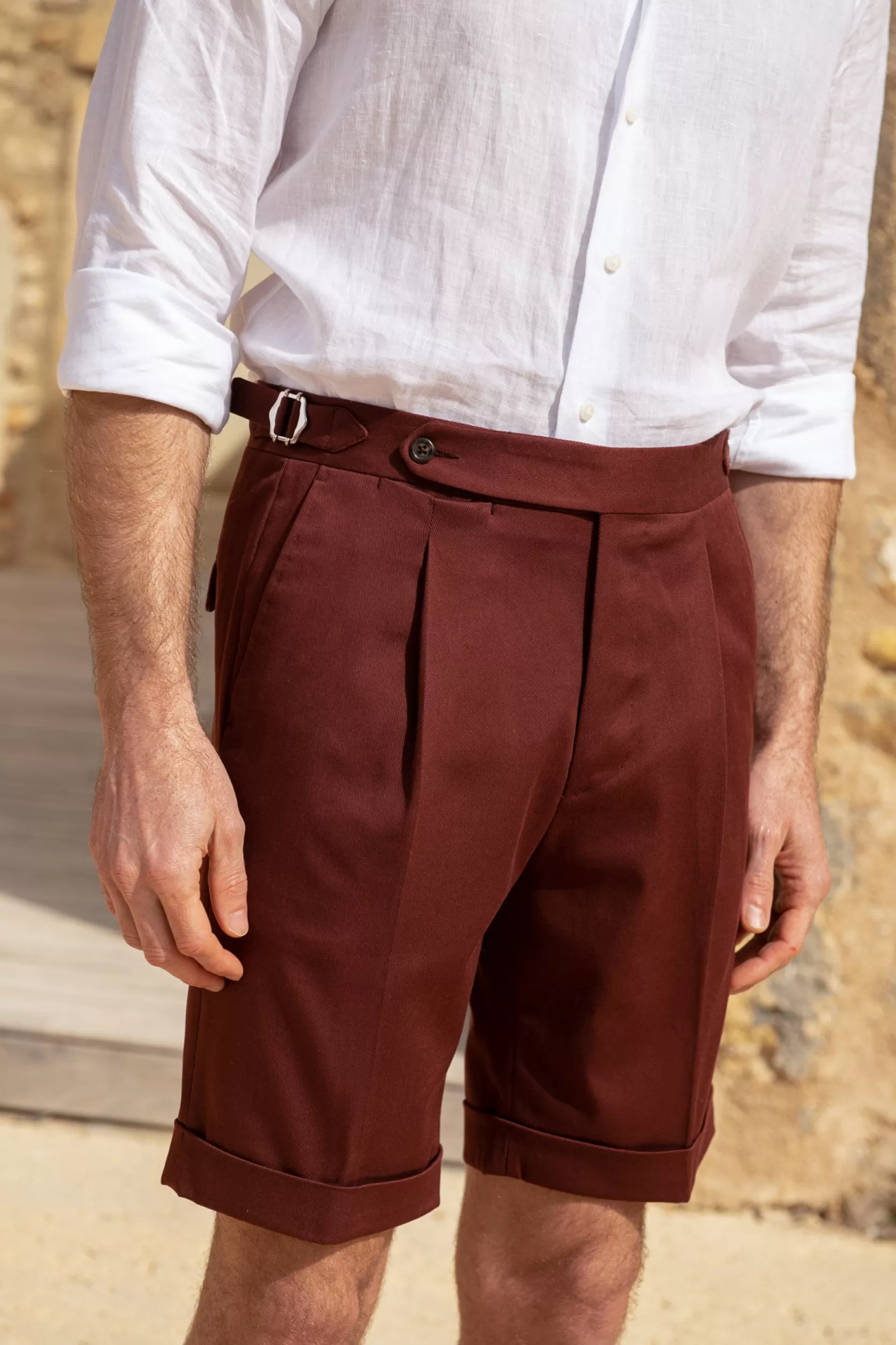 Short En Coton Bordeaux - Made In Italy>Pini Parma Sale