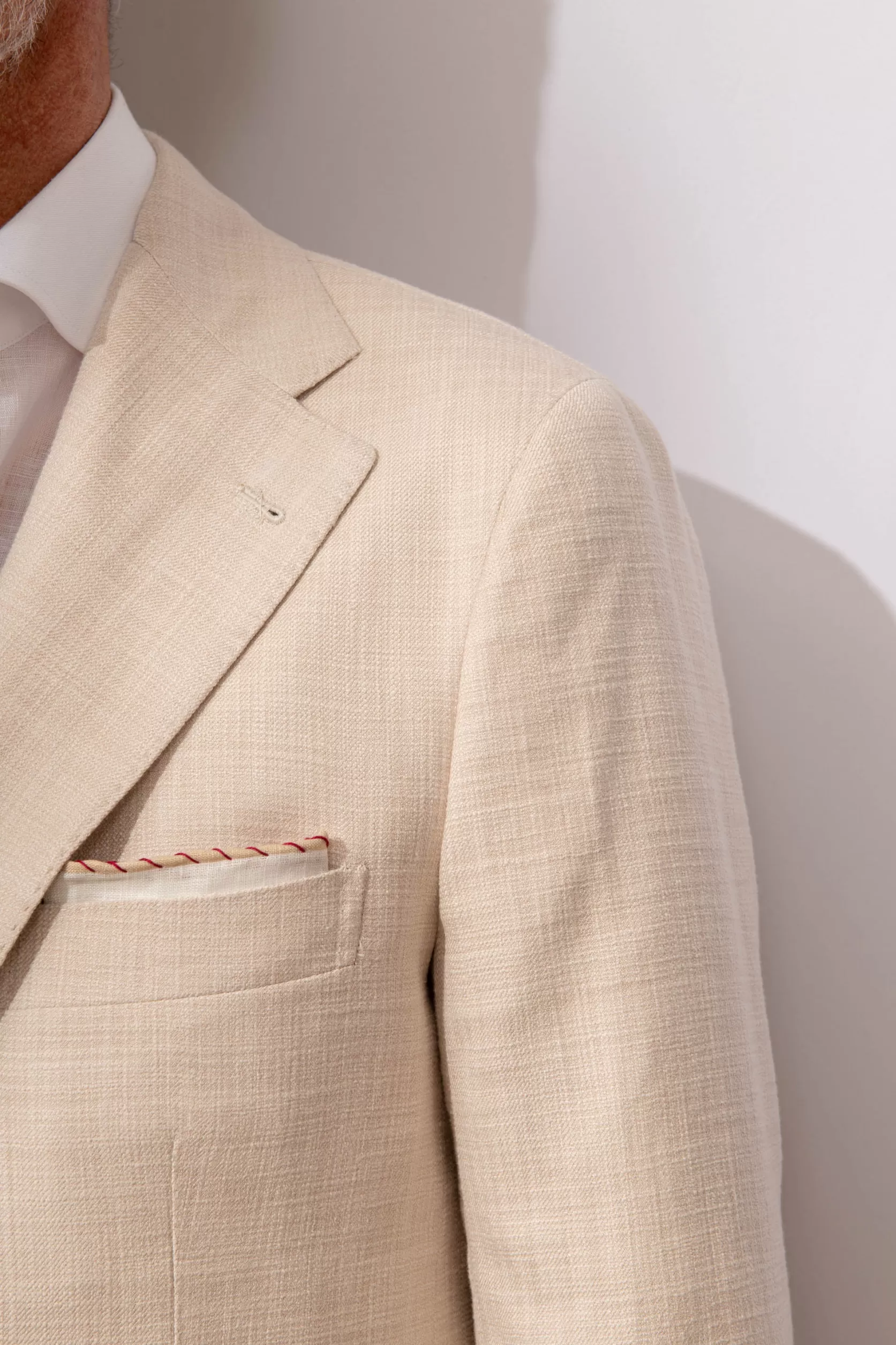 Veste Beige En Coton Et Soie Loro Piana - Made In Italy>Pini Parma Outlet