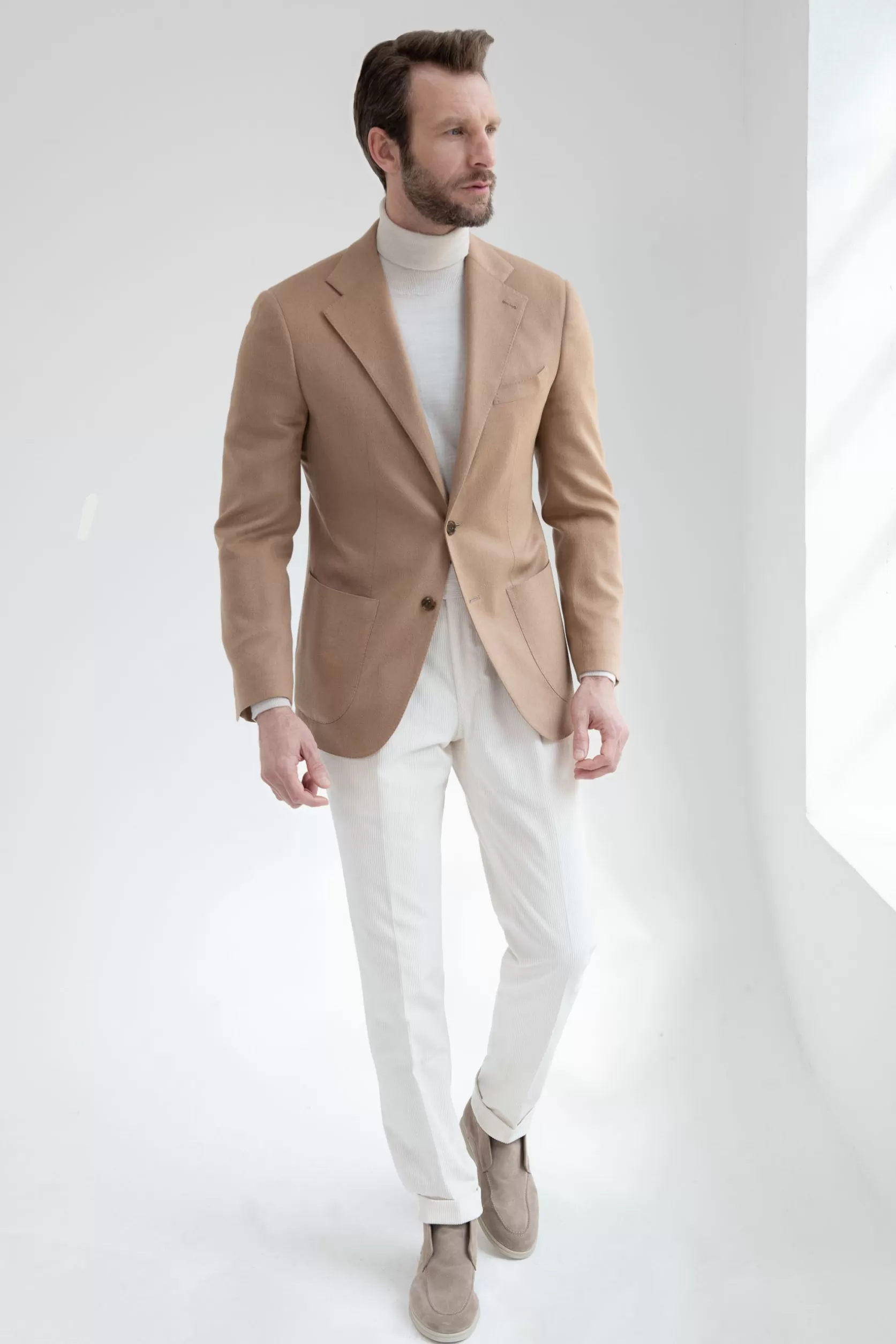 Veste Camel En Tissu Loro Piana - Made In Italy>Pini Parma Online
