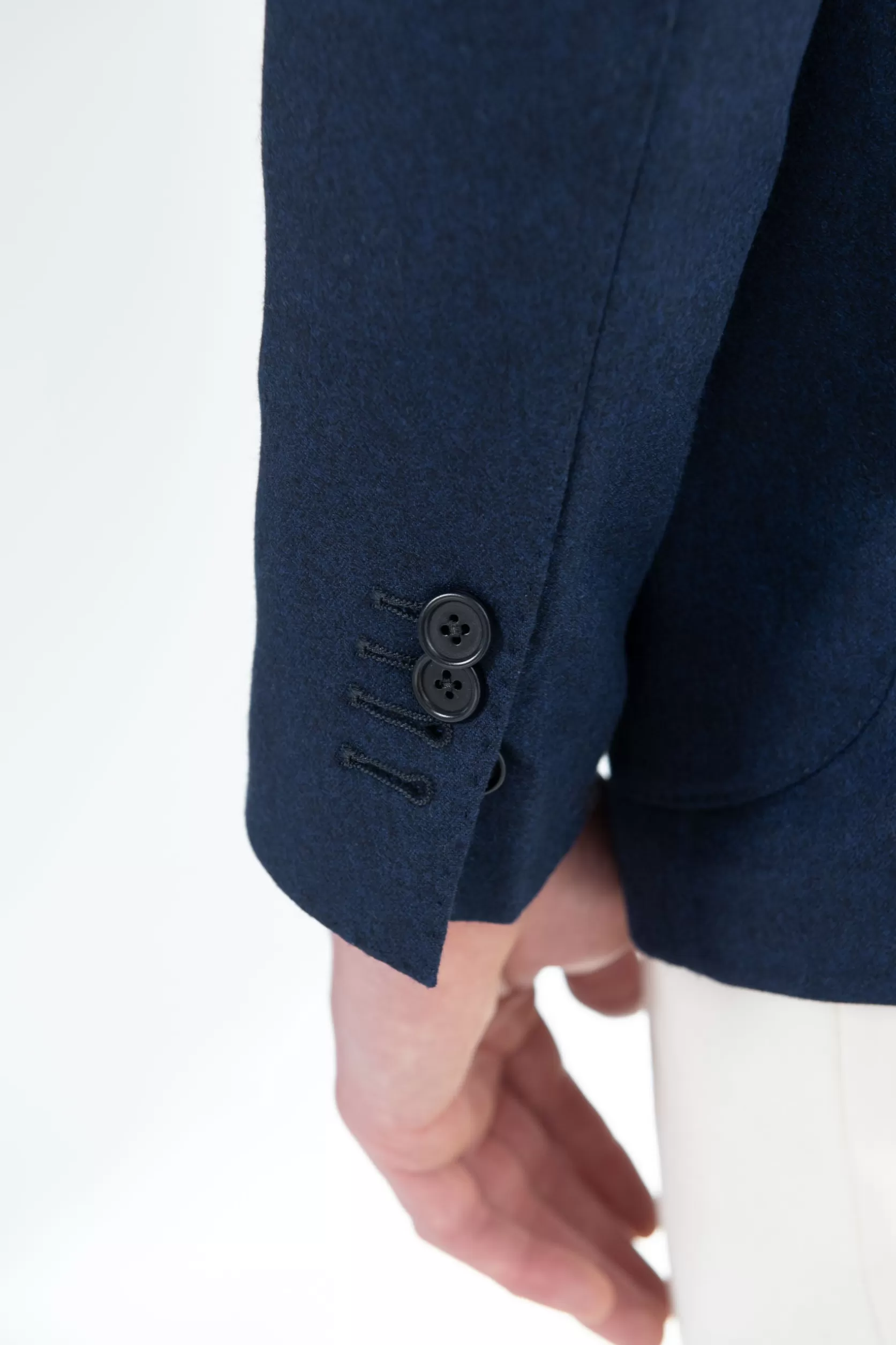 Veste Croisée En Flanelle Bleue - Made In Italy>Pini Parma New