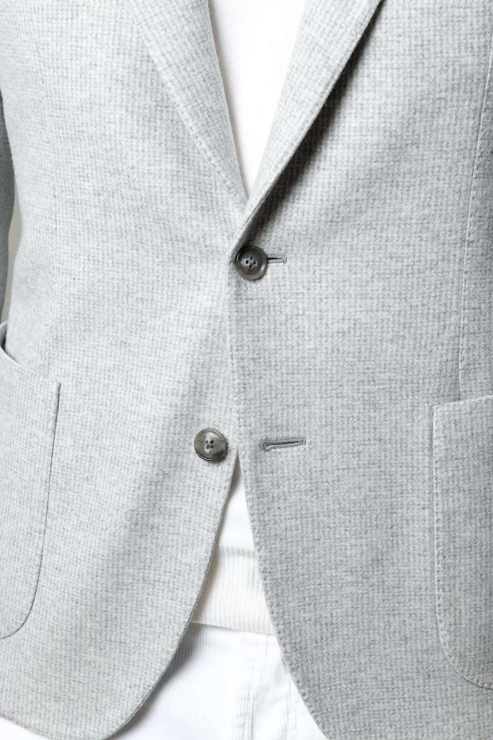 Veste En Jersey Pied-de-poule Gris Clair - Made In Italy>Pini Parma Shop