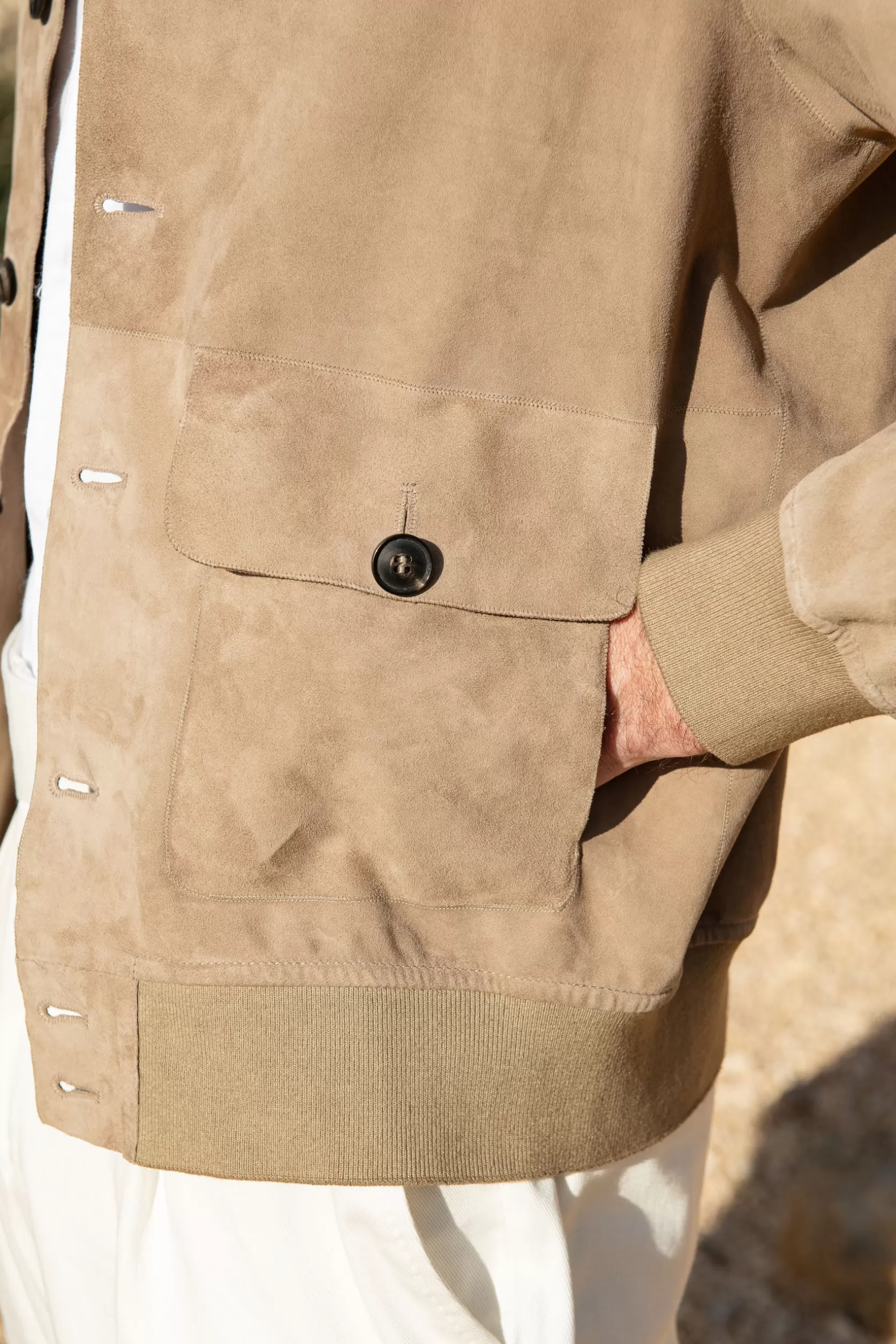 Veste Nuvola En Daim Souple Beige – Made In Italy>Pini Parma Shop