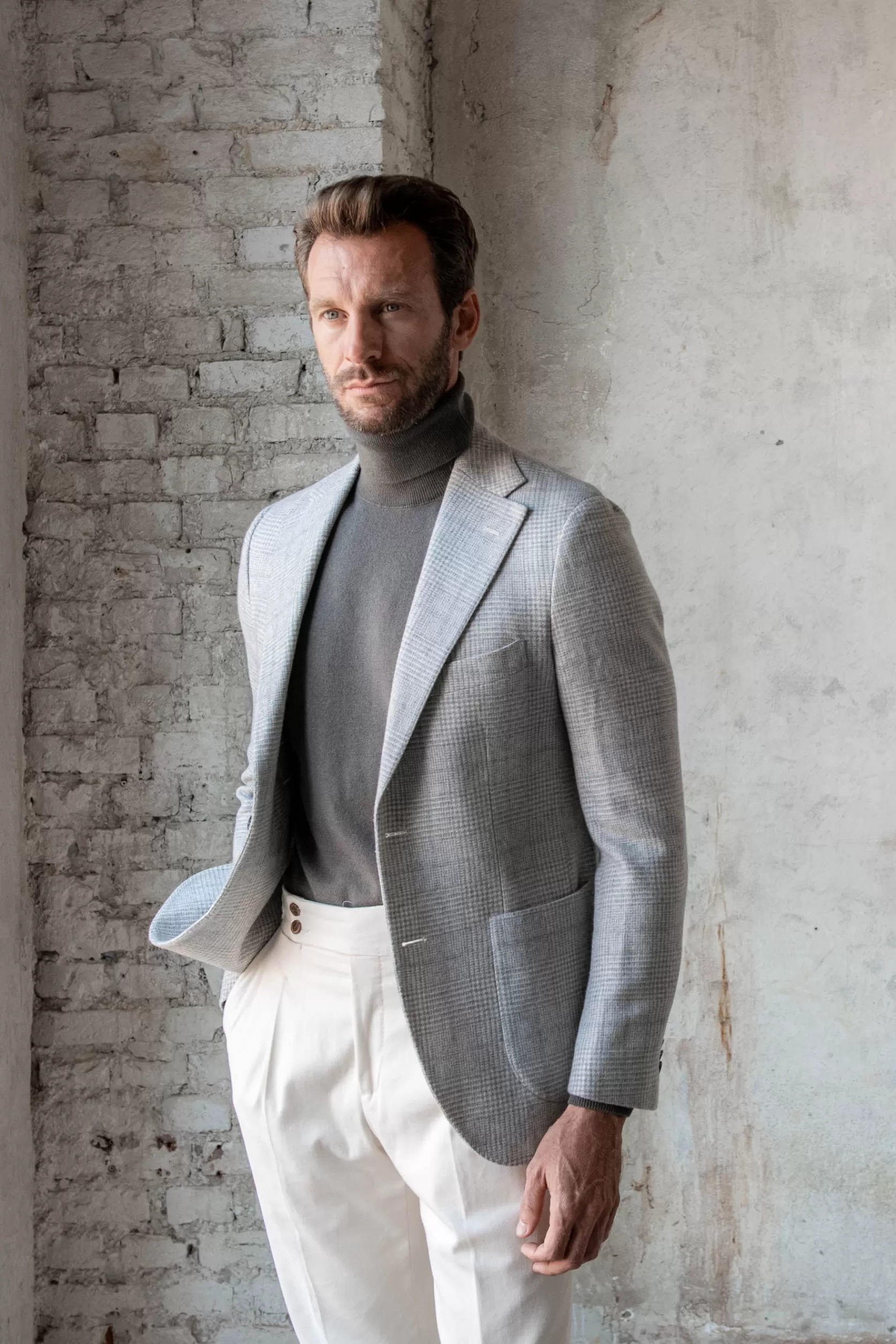 Veste Prince De Galles Grise - Made In Italy>Pini Parma Best Sale