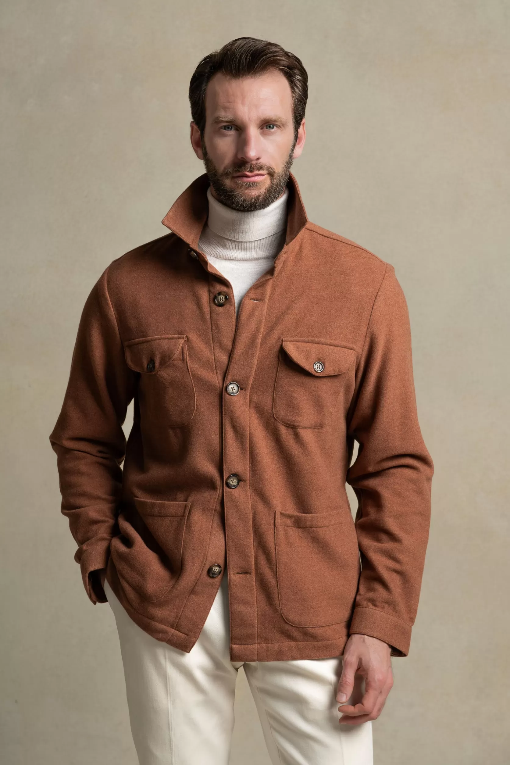 Veste Safari Rusty En Flanelle Super 180s – Made In Italy>Pini Parma Discount